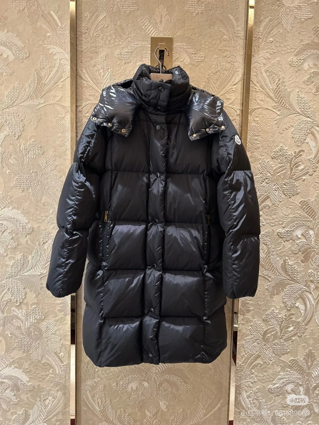 P1020 moncler women's mid-length mask, color: black, white size: 0123🐎