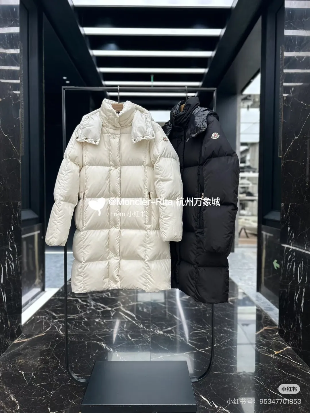 P1020 moncler women's mid-length mask, color: black, white size: 0123🐎