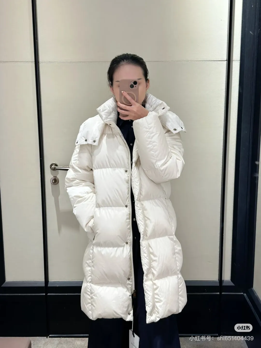 P1020 moncler women's mid-length mask, color: black, white size: 0123🐎