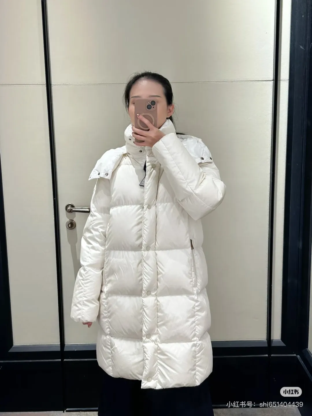 P1020 moncler women's mid-length mask, color: black, white size: 0123🐎