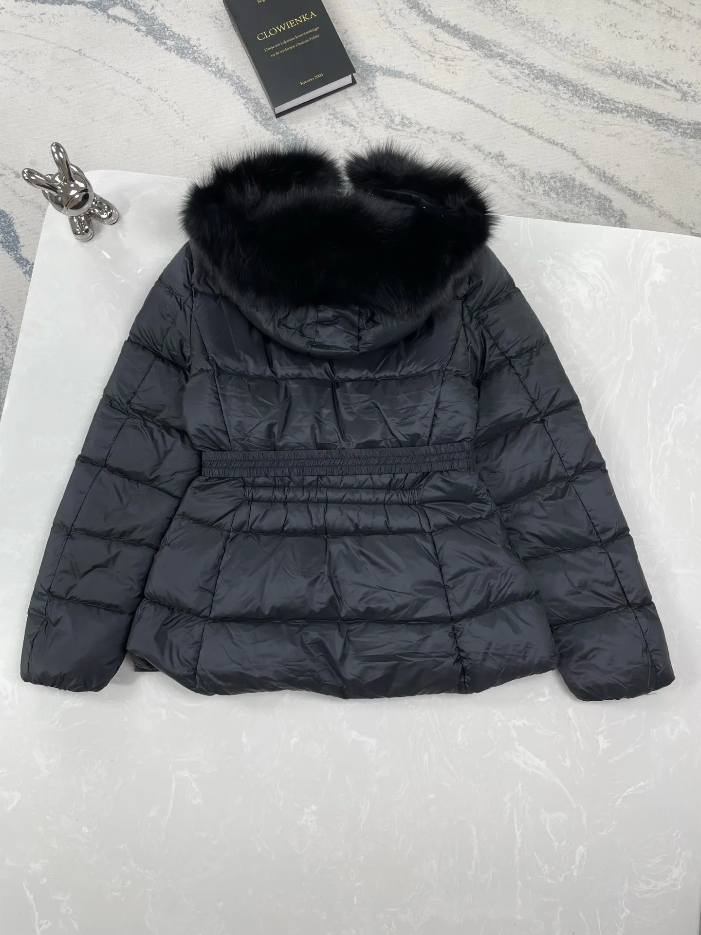 P970 (high version) Moncler-MONCLER Boed women's short waisted fur collar hooded down jacket Size:0-3