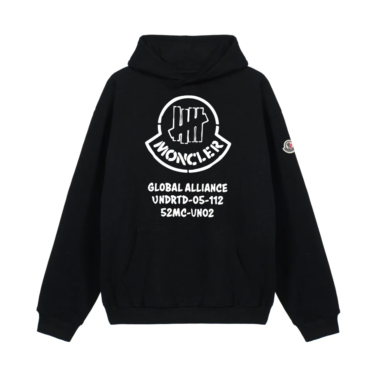 P270 Recommended with confidence, Moncler Mouth Cover 480g Velvet Printed Hooded Sweatshirt Australian velvet fabric is soft and comfortable, does not shrink, does not deform, does not pill) Original customized accessories Collar label Wash mark Hang tag Packaging (perfect details) Color White Black Size XS-L - Copy (20)