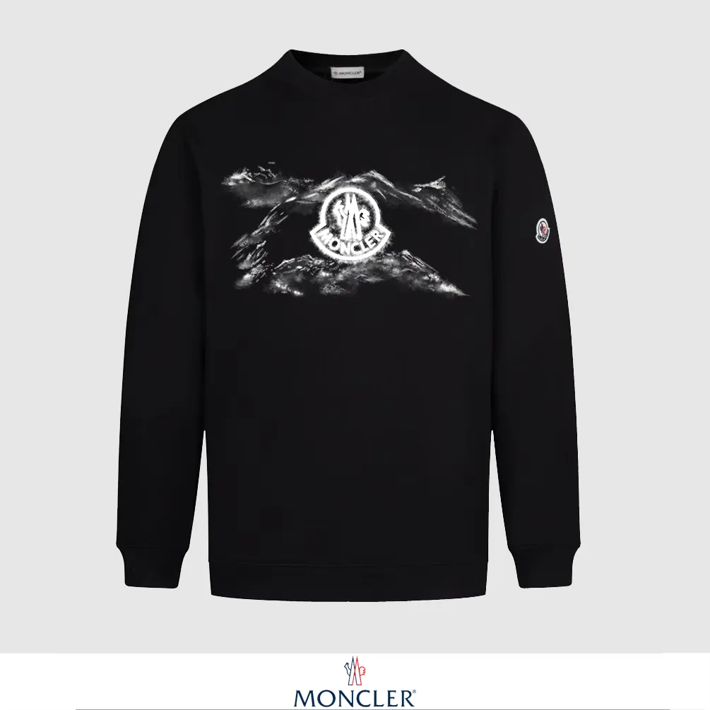 P240 Recommend the most popular Moncler masked 380g printed terry crew neck sweatshirt. Breathable pure cotton fabric. The texture is very soft and comfortable. No shrinkage, no deformation, no pilling). Original customized accessories. Collar label. Wash mark. Hang tag. Packaging (perfect details). Color: White. Black. Size: XS S M L.