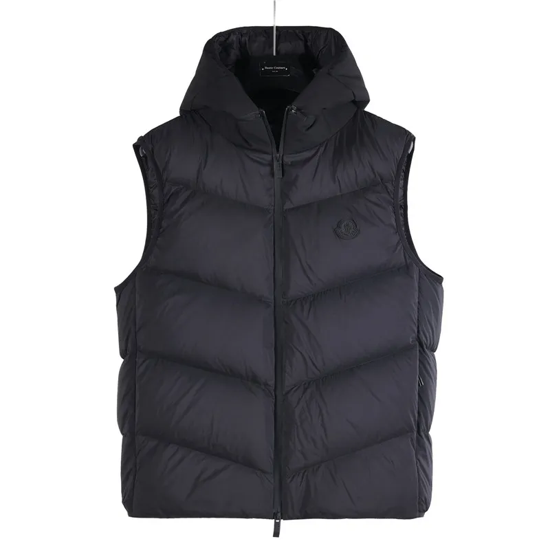 P800 𝑴𝒐𝒏𝒄𝒍𝒆𝒓｜Moncler/Moncler 25𝒔𝒔 Guersac autumn and winter new twill craft hooded [removable hood] light luxury fashionable down vest for men and women #T48# 𝑺𝒊𝒛𝒆：𝟭# 𝟮# 𝟯# 𝟰# 𝟱# Product color: black, beige