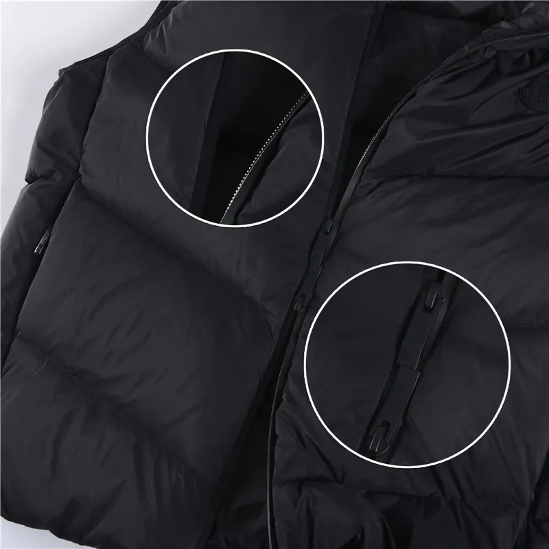 P800 𝑴𝒐𝒏𝒄𝒍𝒆𝒓｜Moncler/Moncler 25𝒔𝒔 Guersac autumn and winter new twill craft hooded [removable hood] light luxury fashionable down vest for men and women #T48# 𝑺𝒊𝒛𝒆：𝟭# 𝟮# 𝟯# 𝟰# 𝟱# Product color: black, beige
