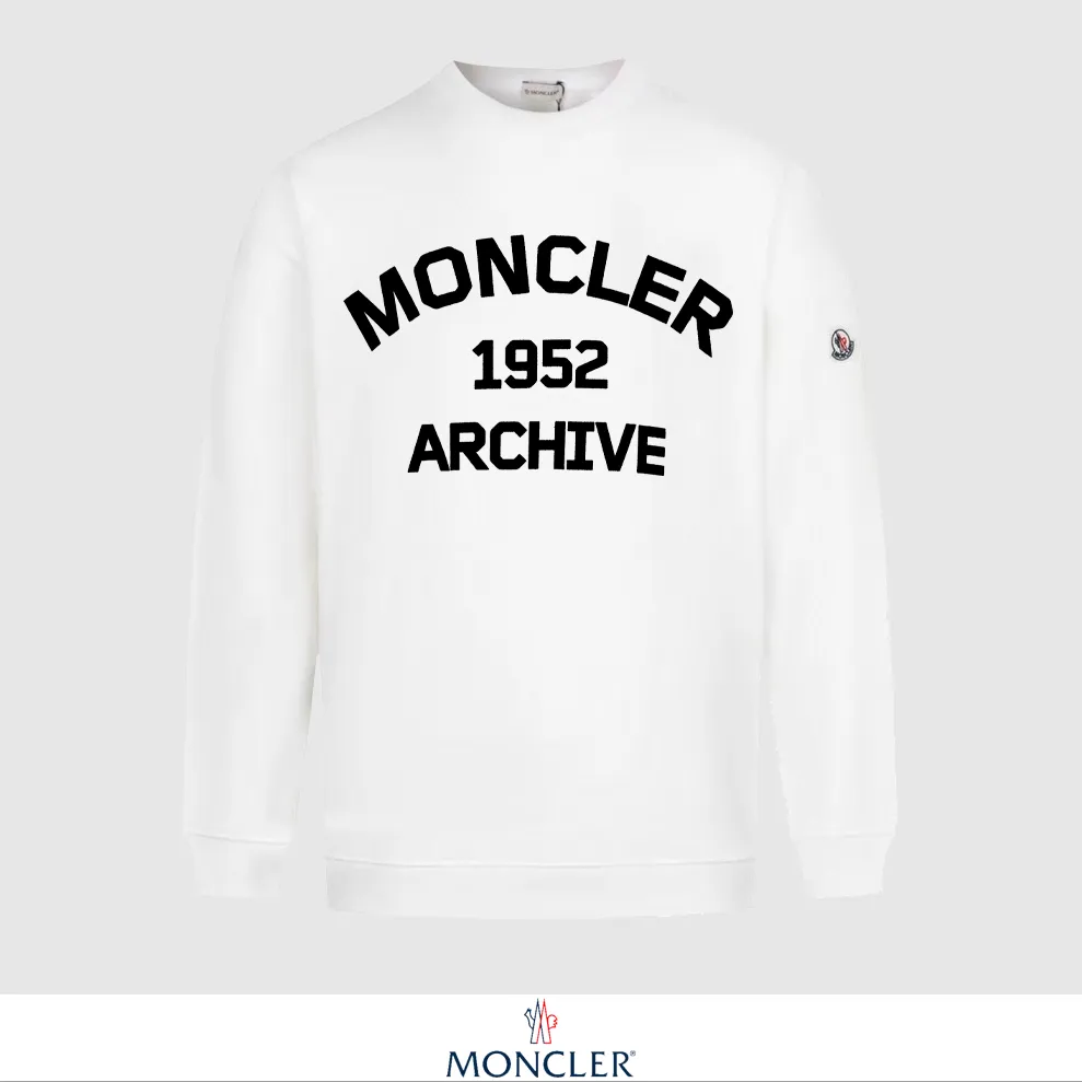 P240 Recommend the most popular Moncler masked 380g printed terry crew neck sweatshirt. Breathable pure cotton fabric. The texture is very soft and comfortable. No shrinkage, no deformation, no pilling). Original customized accessories. Collar label. Wash mark. Hang tag. Packaging (perfect details). Color: White. Black. Size: XS S M L.