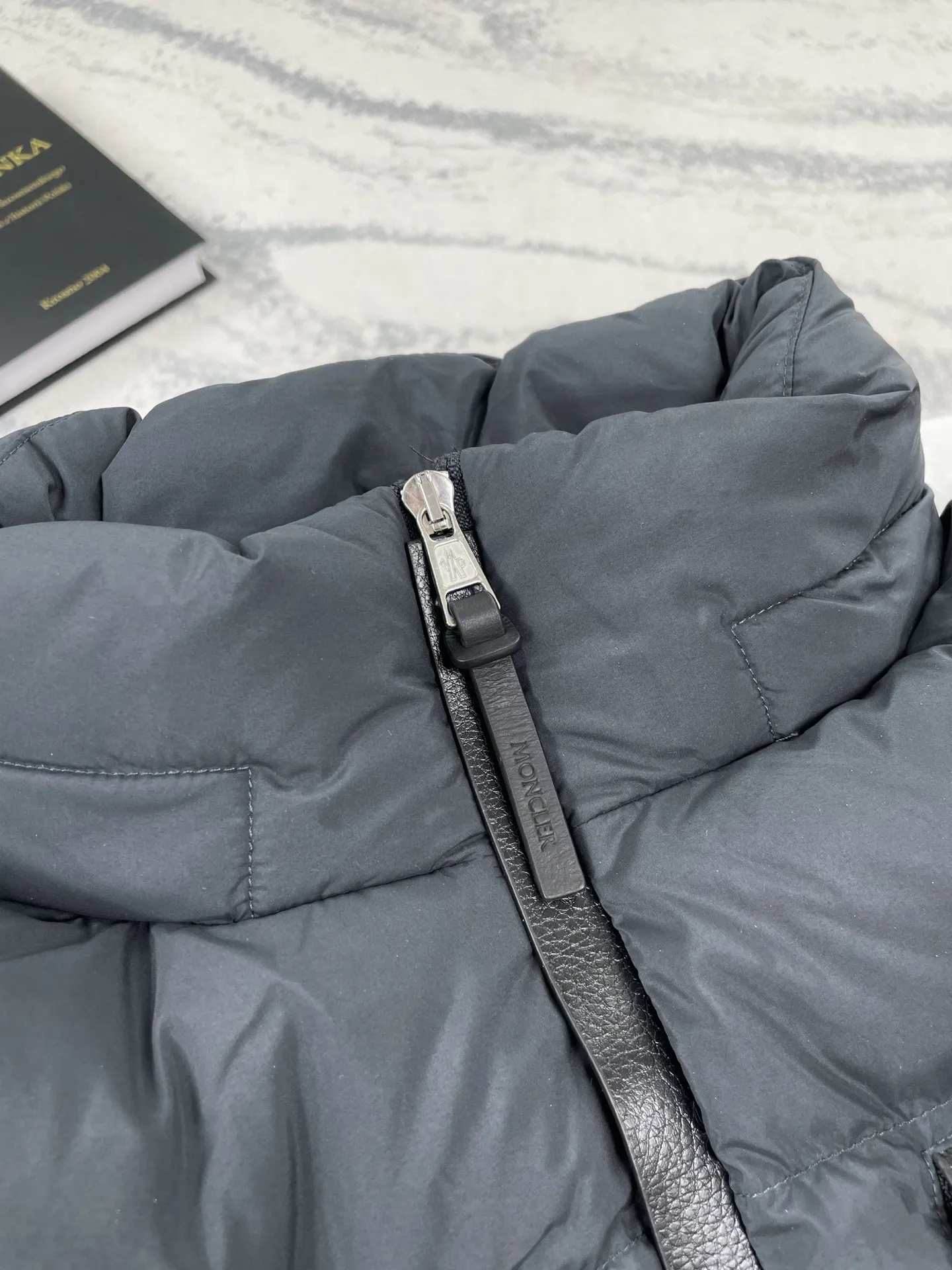 P970 (high version) Moncler-MONCLER leather logo zipper down jacket Size:1 2 3 4 5
