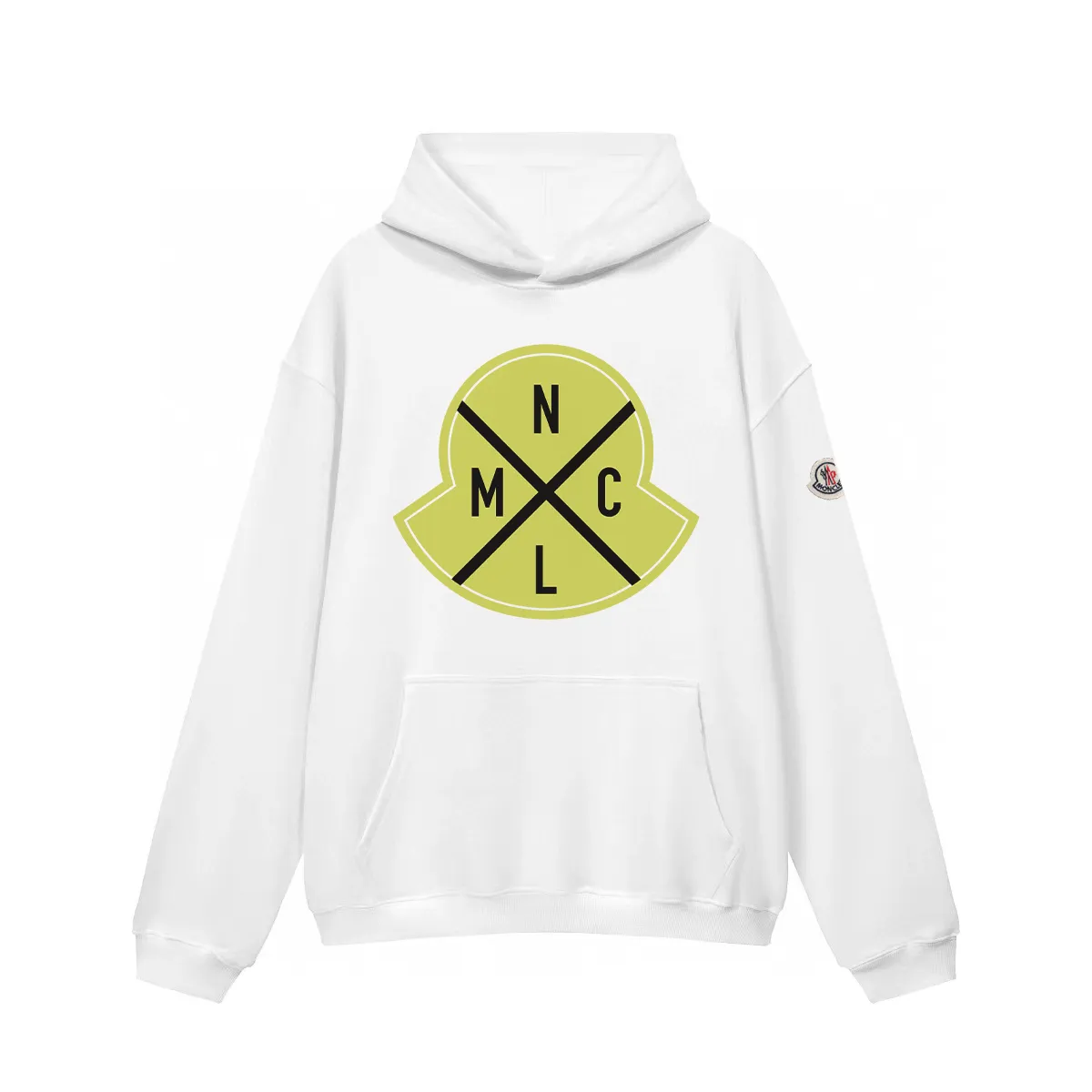 P270 Recommended model that will not go off the shelves, Moncler Mouth Mouth 480g velvet printed hooded sweatshirt, Australian velvet fabric is soft and comfortable, does not shrink, does not deform, does not pill) Original customized accessories Collar label Wash mark Hang tag Packaging (perfect details) Color White Black Size XS-L - Copy (58) - Copy