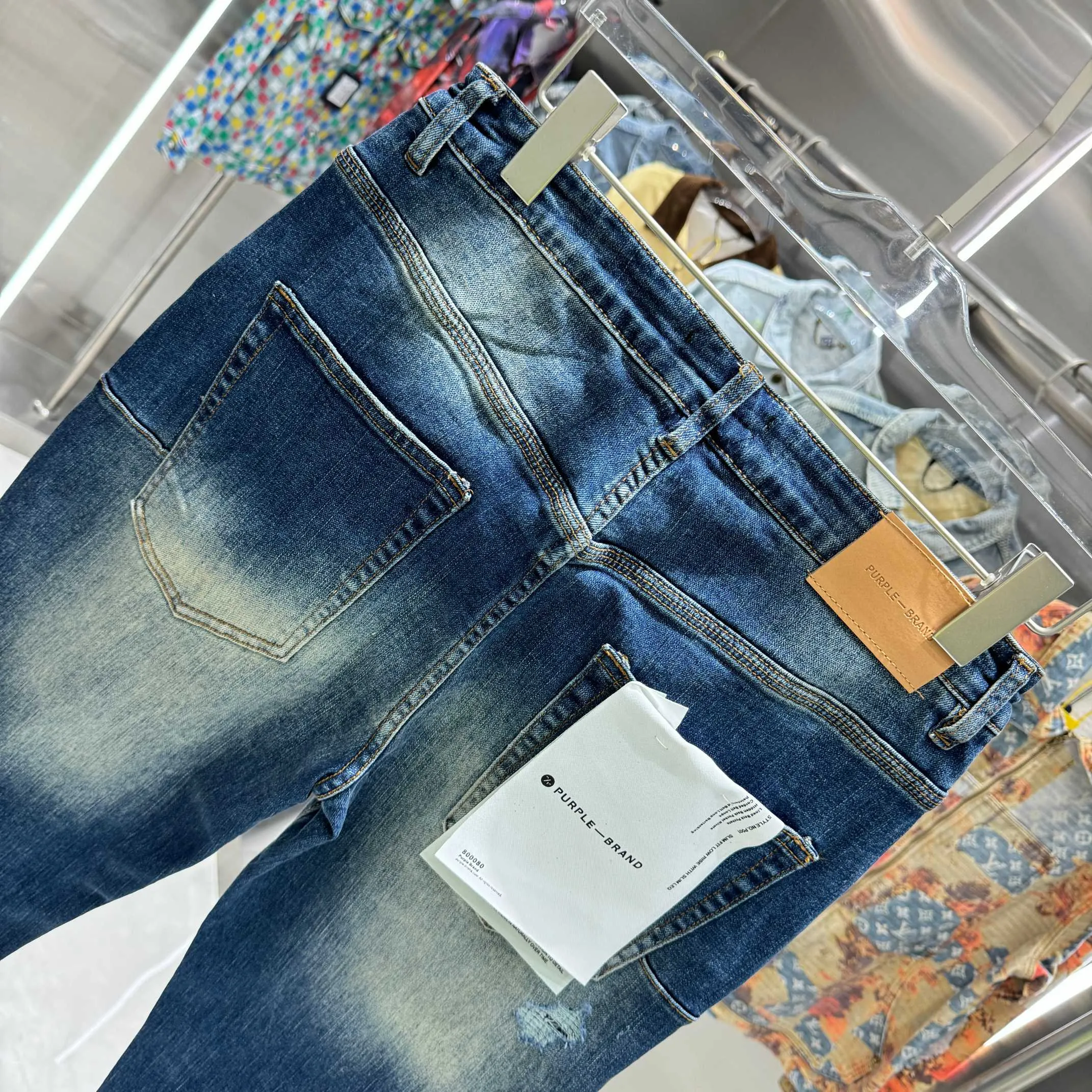 🅿️310 Purple Brand ripped craft street fashion slim fit stretch jeans color dark blue size 30 32 34 36 38