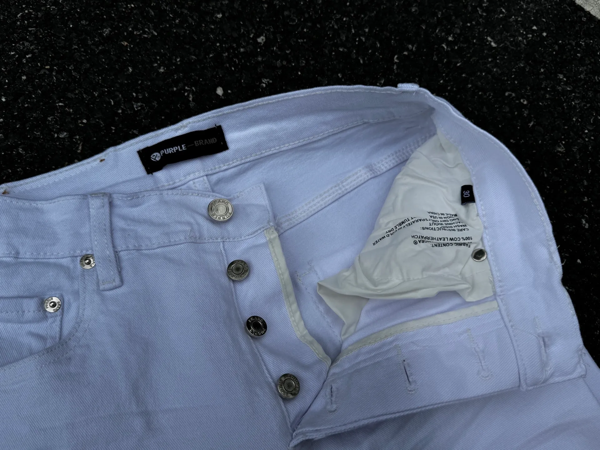 🅿️230 PU3-3 white (the back pocket label will not be returned or exchanged once it is removed) Top foreign trade order Purple Brand hole-splashed paint stretch skinny jeans, same style for men and women. Accessories: complete accessories, all in original packaging, two tags and two labels on the back pocket, distinguishing the low-end version on the outside, hardware and buckles are aligned, authentic and original with logo, aluminum alloy buckle, genuine printing inside the jeans pocket, every detail is outstanding for any version on the market Fabric: Genuine pattern-making and authentic custom-made imported fabrics using unique washing and dyeing methods, and individually hand-painted - hand-painted ripped micro-elastic jeans Size: 28 30 32 34 36