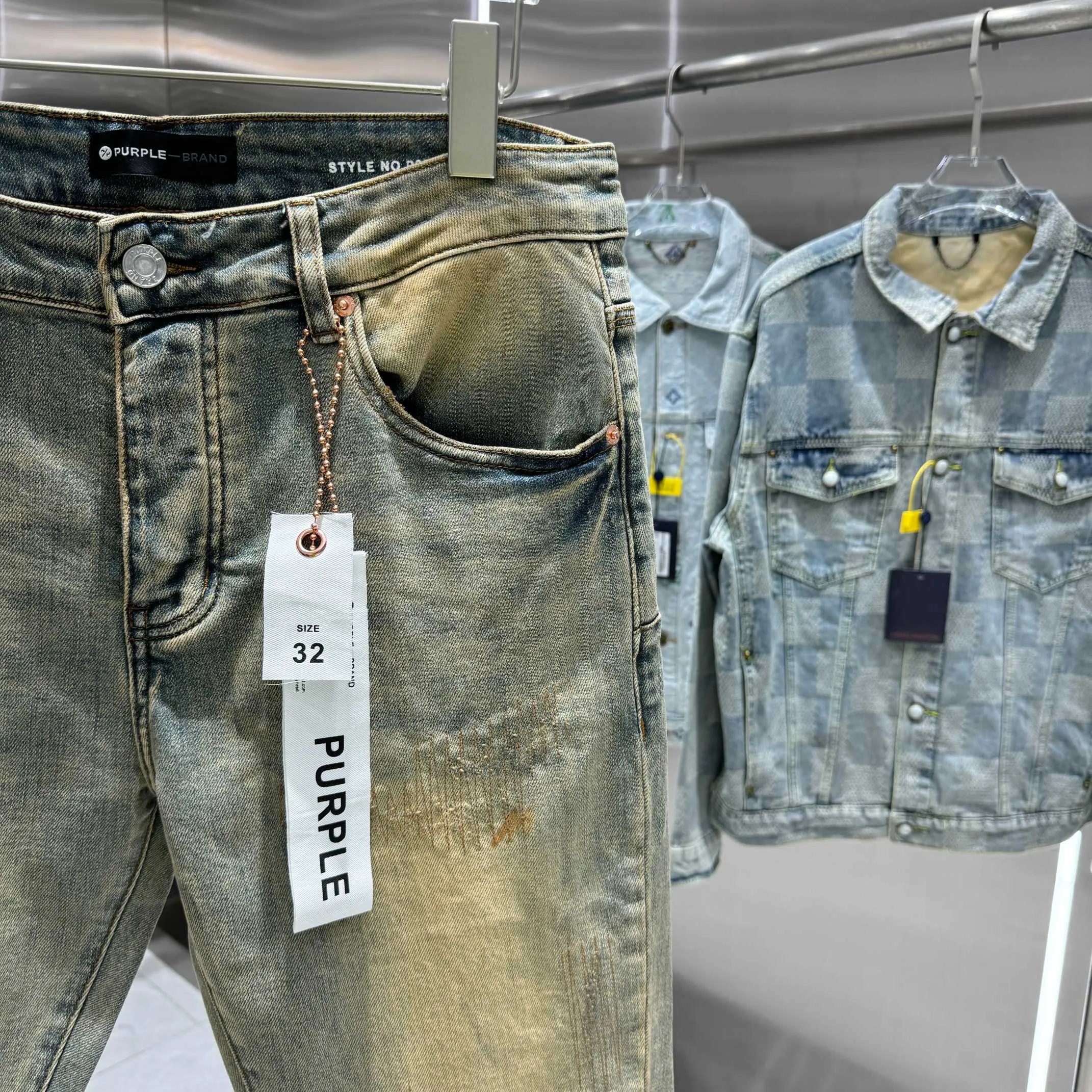🅿️310 Purple Brand ripped street fashion style slim fit stretch jeans picture color code number 30 32 34 36 38