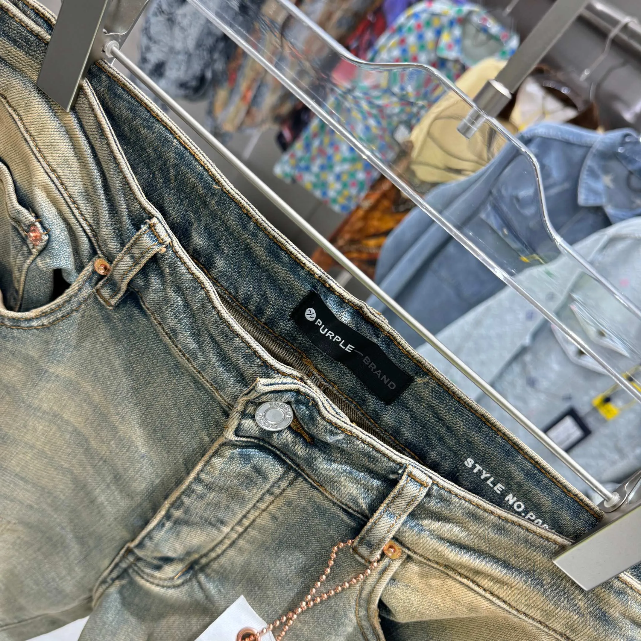🅿️310 Purple Brand ripped street fashion style slim fit stretch jeans picture color code number 30 32 34 36 38