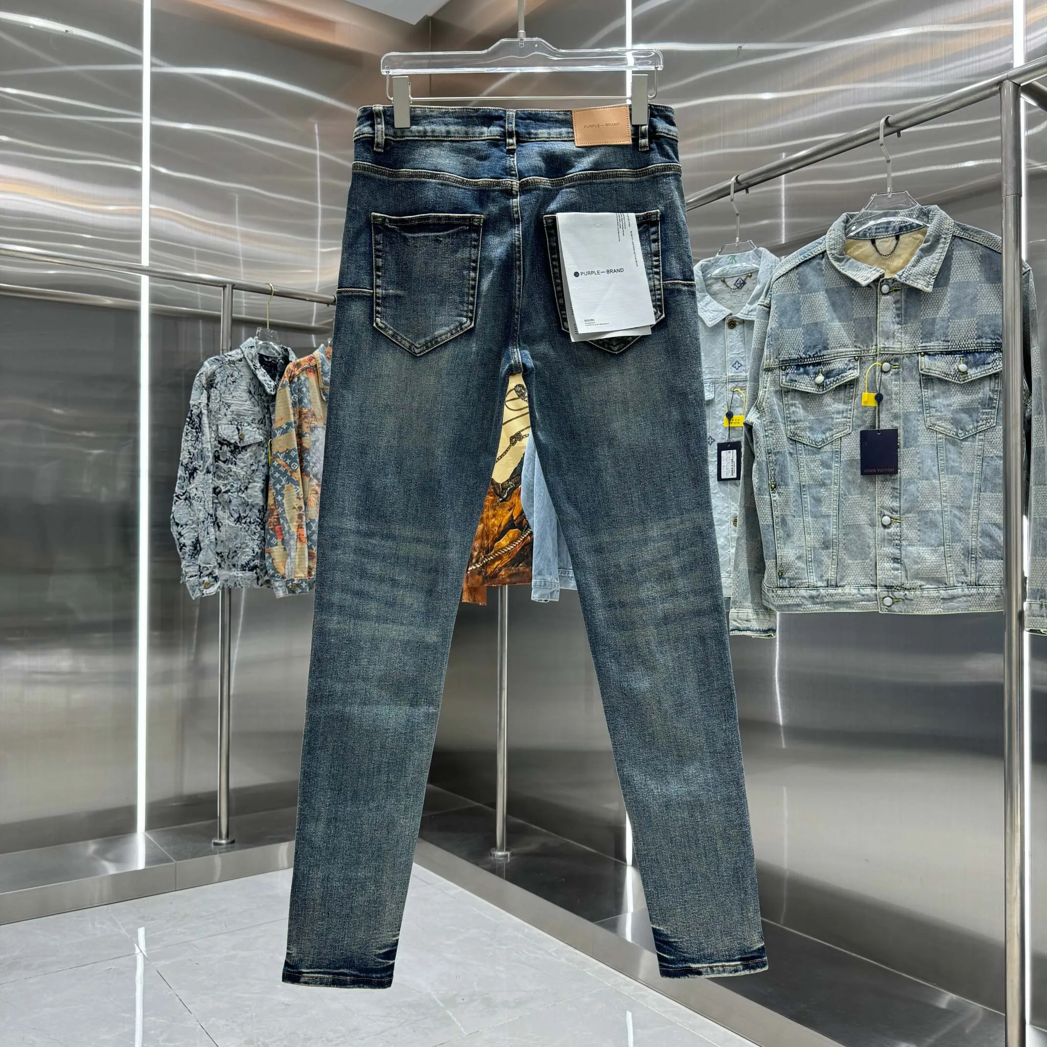🅿️310 Purple Brand ripped craft street fashion slim fit stretch jeans color blue code number 30 32 34 36 38