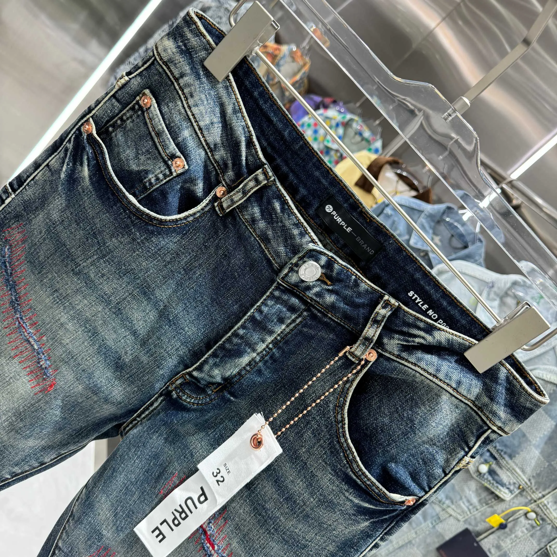 🅿️310 Purple Brand ripped craft street fashion slim fit stretch jeans color blue code number 30 32 34 36 38