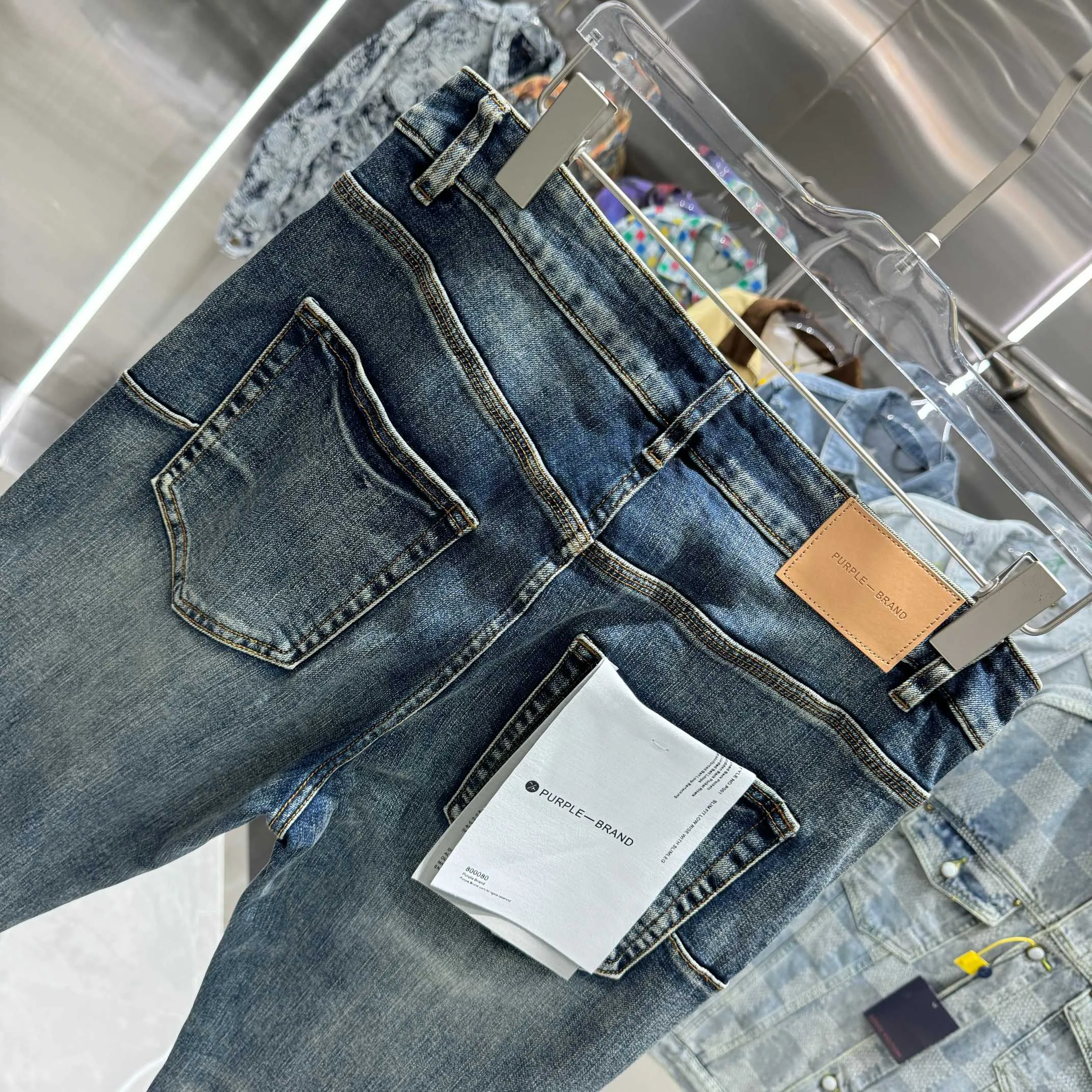 🅿️310 Purple Brand ripped craft street fashion slim fit stretch jeans color blue code number 30 32 34 36 38