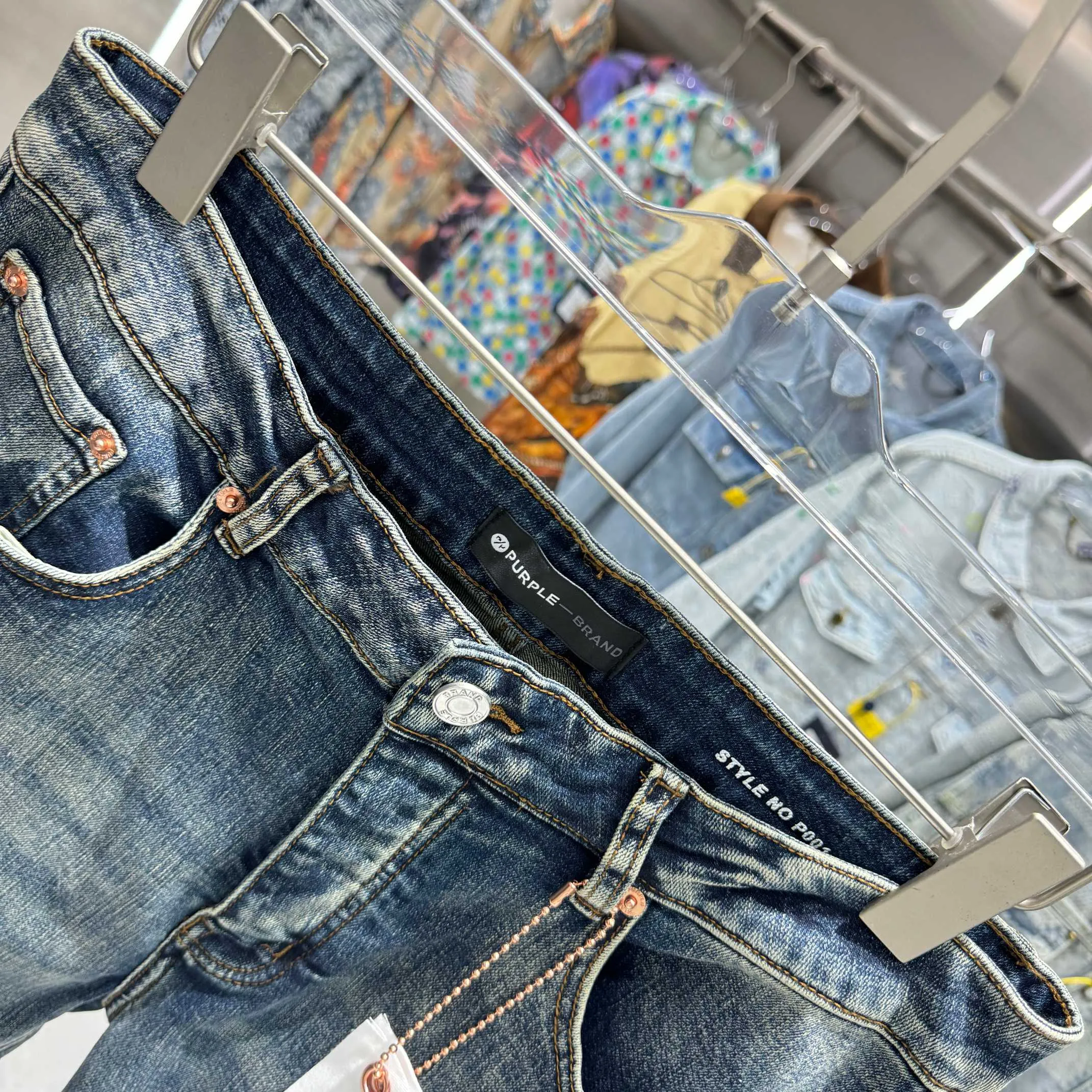 🅿️310 Purple Brand ripped craft street fashion slim fit stretch jeans color blue code number 30 32 34 36 38
