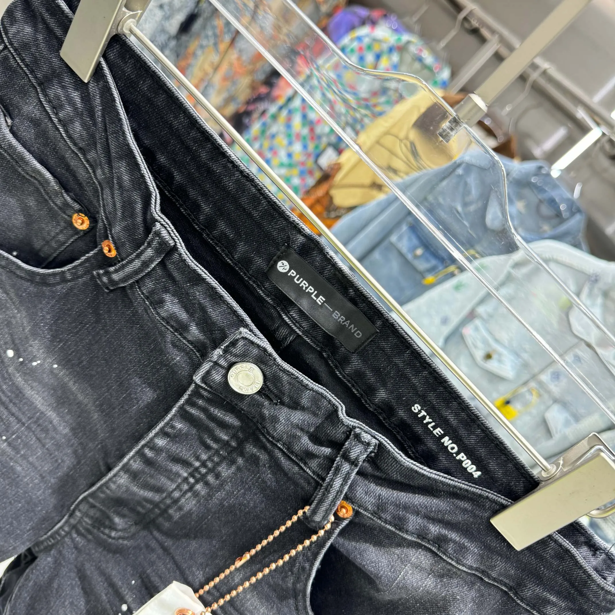 🅿️310 Purple Brand graffiti street style micro-flared stretch jeans Color Black Size 30 32 34 36 38