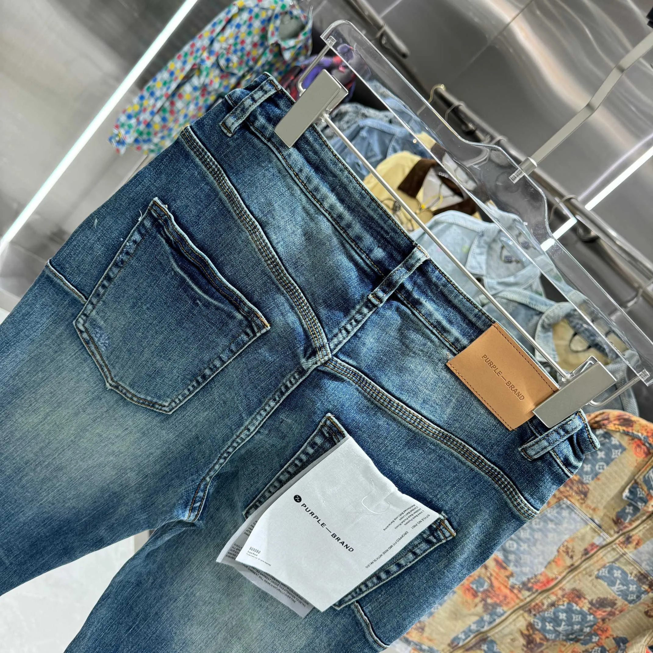 🅿️310 Purple Brand ripped craft street fashion slim fit stretch jeans color blue code number 30 32 34 36 38