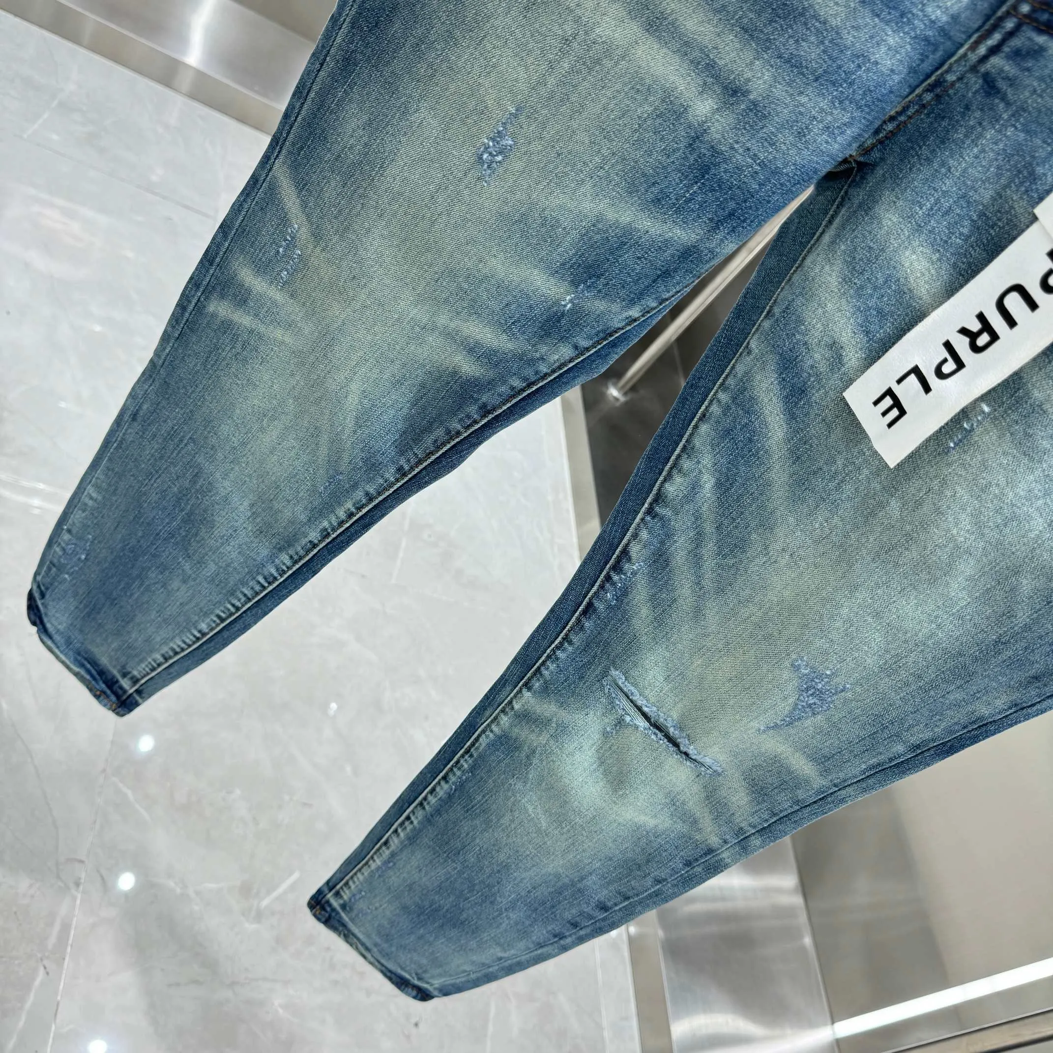 🅿️310 Purple Brand ripped craft street fashion slim fit stretch jeans color blue code number 30 32 34 36 38