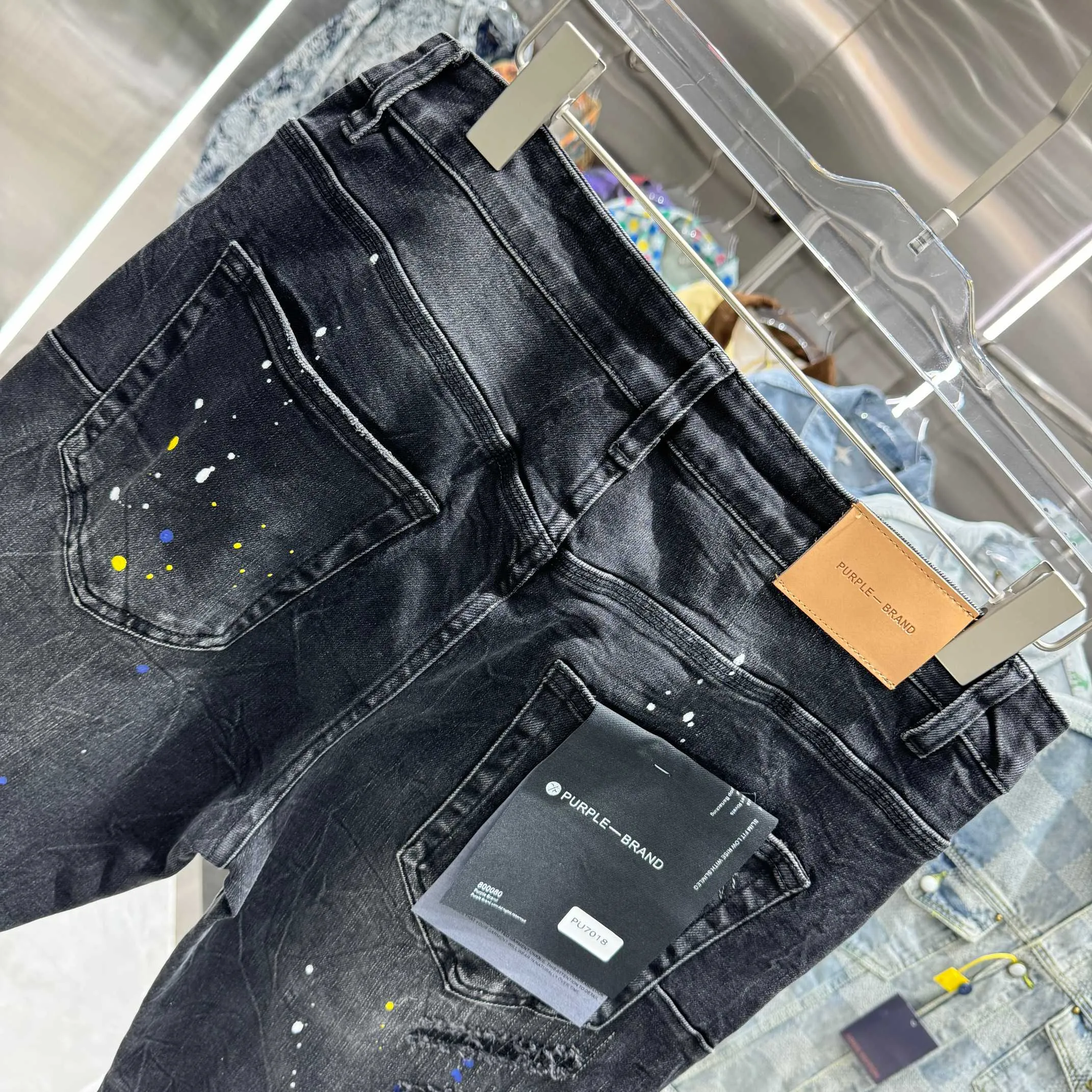 🅿️310 Purple Brand ripped graffiti craft street fashion slim fit stretch jeans Color Black Size 30 32 34 36 38