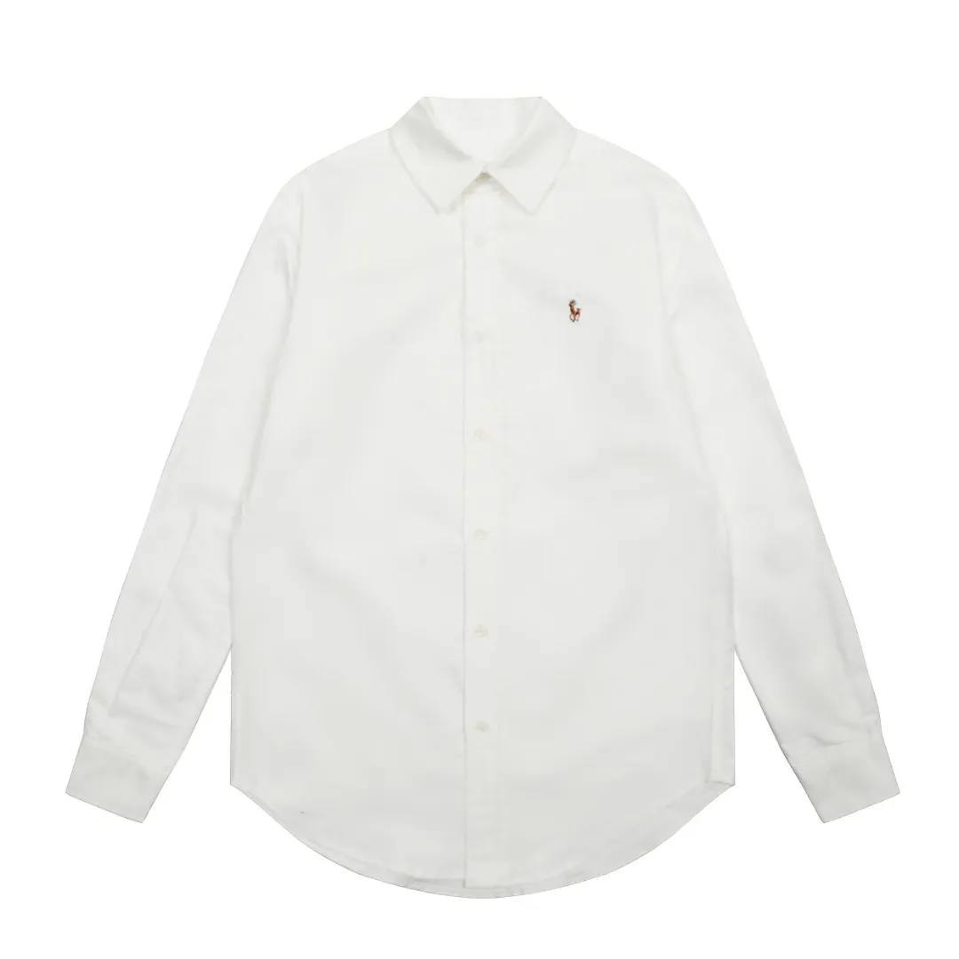 🅿️230 "Top quality" Style number: CY120# [Ralph Lauren/Ralph Lauren solid color basic classic color block embroidered pony couple shirt long sleeves] ✅Ralph Lauren/Ralph Lauren solid color basic classic color block embroidered pony couple shirt long sleeves ✅Oxford cloth high-quality fabric with strong three-dimensional effect, breathable and anti-wrinkle material, comfortable upper body ✅The pony logo embroidery on the chest has a strong sense of detail, full and exquisite, excellent quality, ✅Simple and versatile Very suitable for lazy people. The charm of solid color shirts is basic and classic. ✅The upper body looks much better than the real thing. Highly recommended as a must-have style for goddess OOTD. Size: S-L Color: White Blue Pink