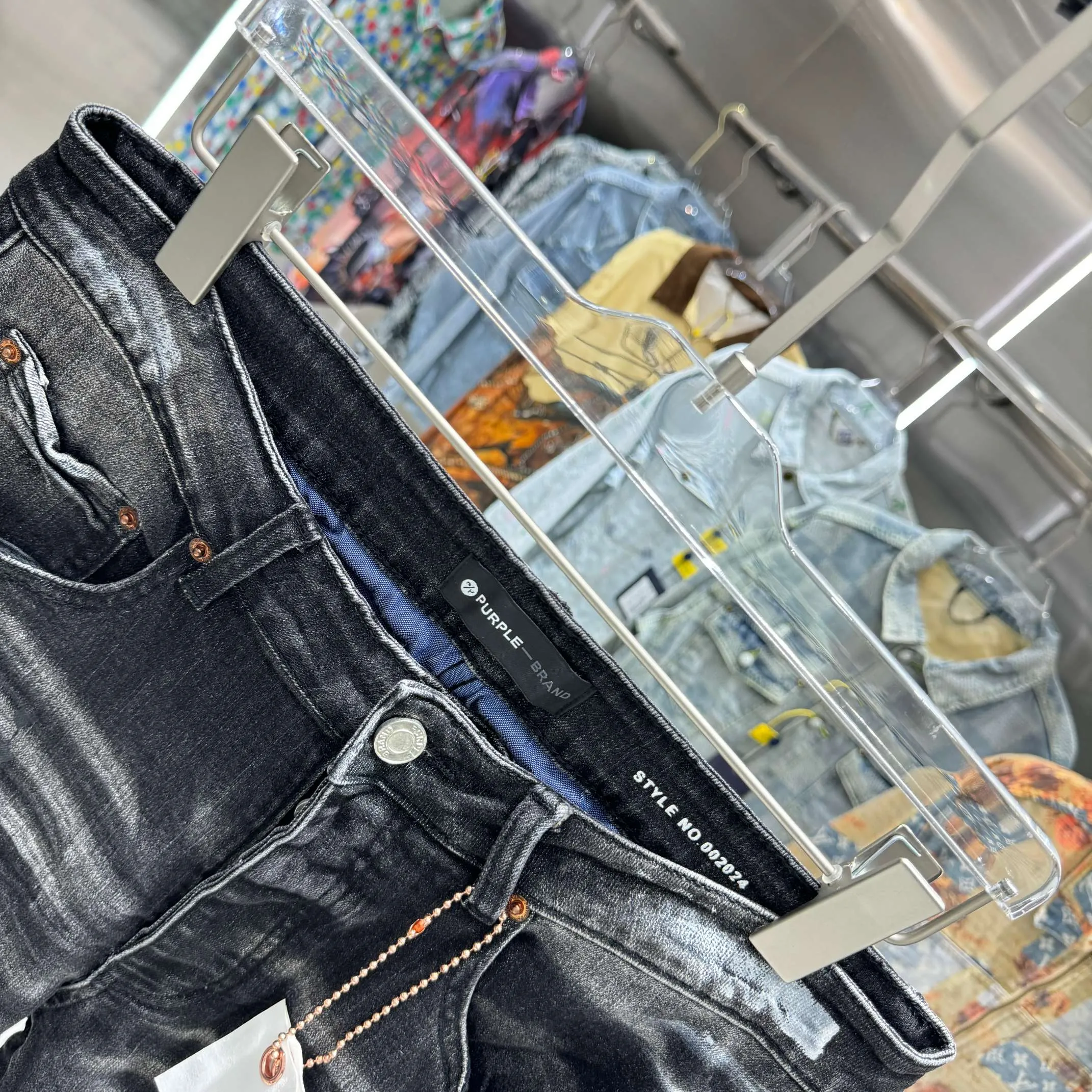🅿️310 Purple Brand ripped graffiti craft street fashion slim fit stretch jeans Color Black Size 30 32 34 36 38