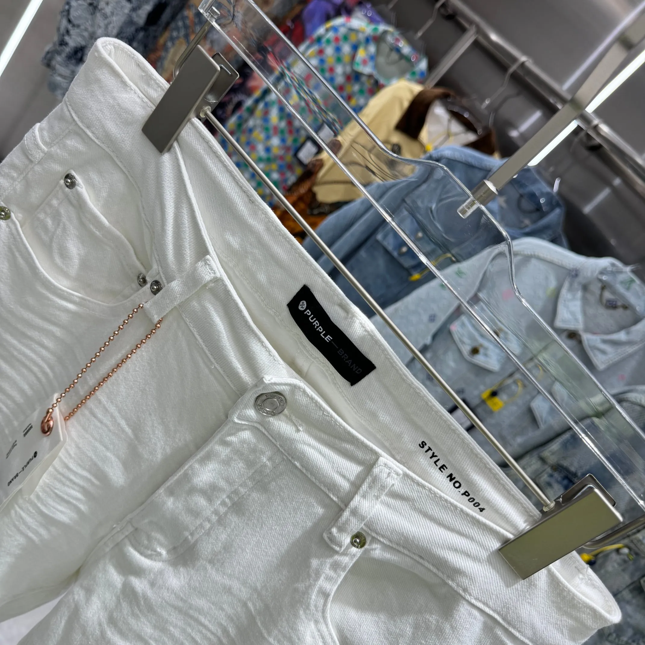 🅿️310 Purple Brand street style micro-flared stretch jeans Color White Size 30 32 34 36 38