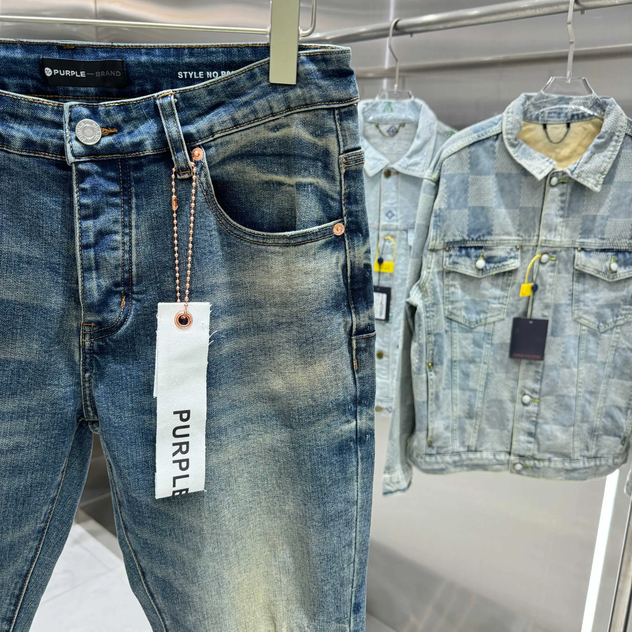 🅿️310 Purple Brand ripped street style micro-flared stretch jeans Color Blue Size 30 32 34 36 38