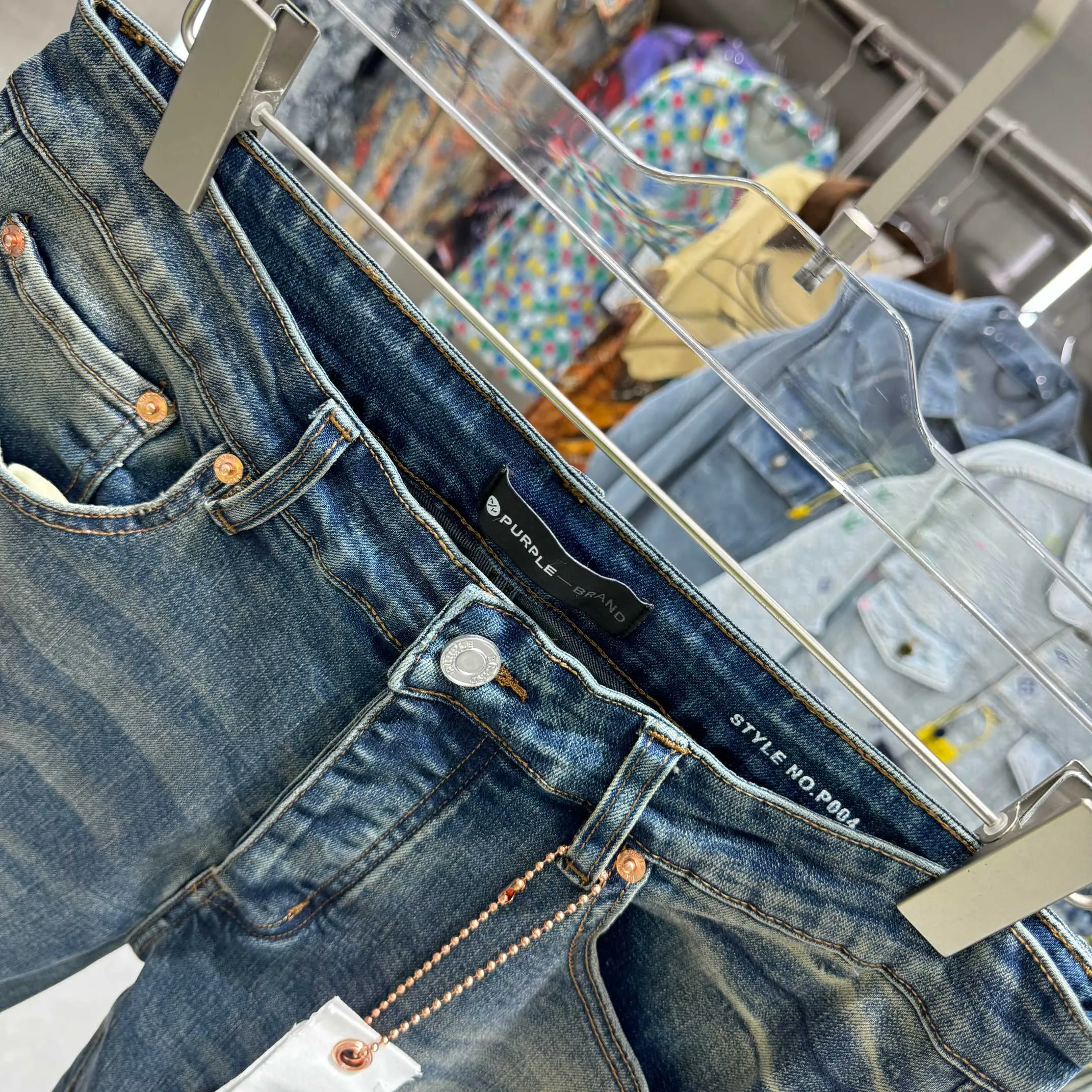 🅿️310 Purple Brand ripped street style micro-flared stretch jeans Color Blue Size 30 32 34 36 38