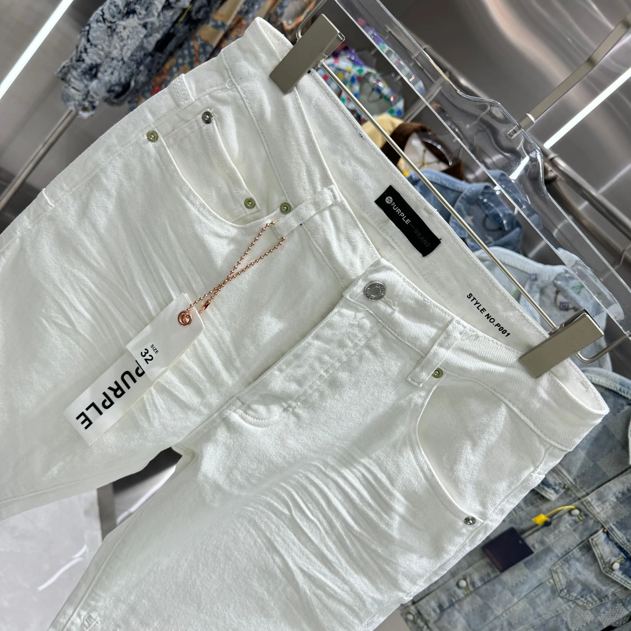 🅿️310 Purple Brand street fashion style slim fit stretch jeans Color White Size 30 32 34 36 38