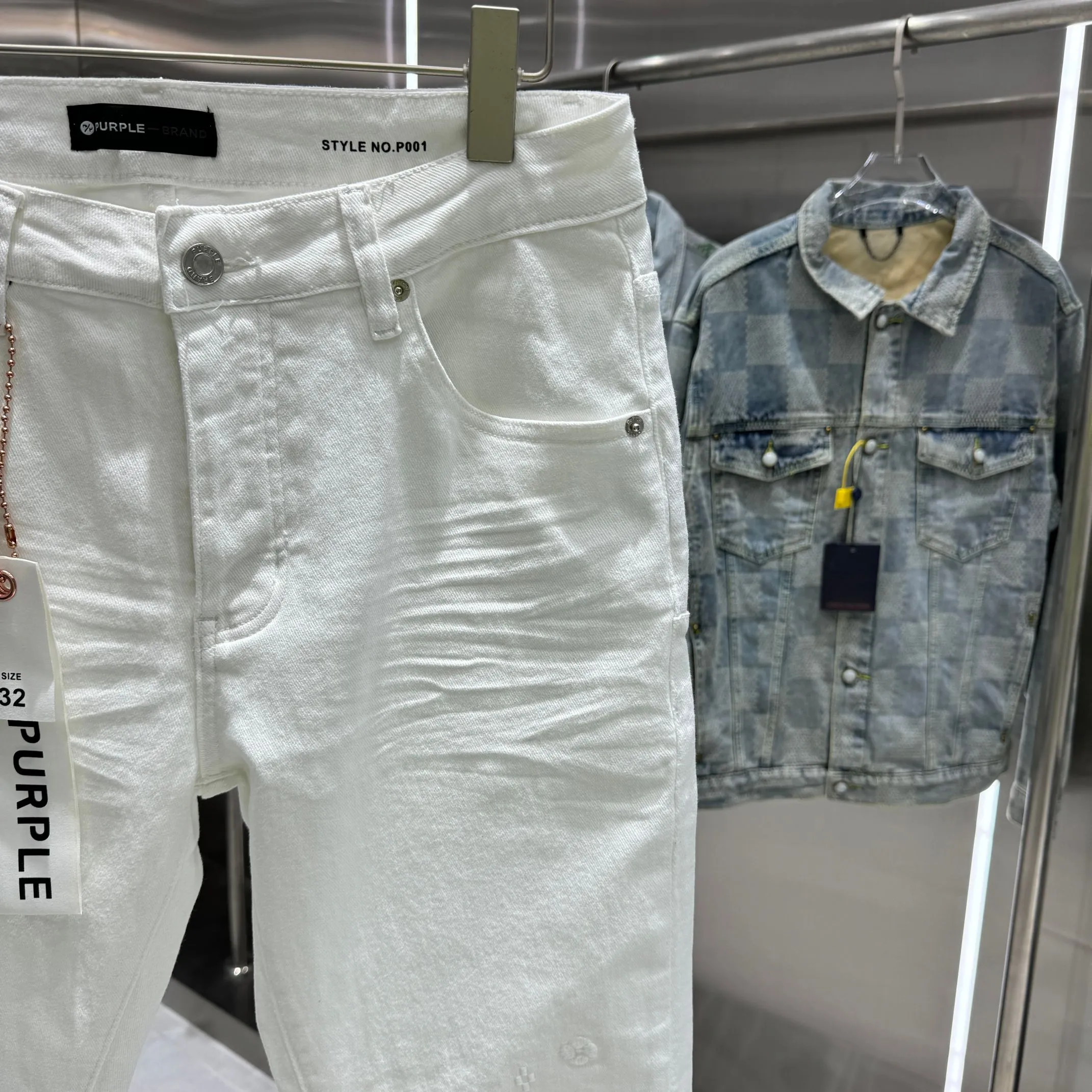 🅿️310 Purple Brand street fashion style slim fit stretch jeans Color White Size 30 32 34 36 38