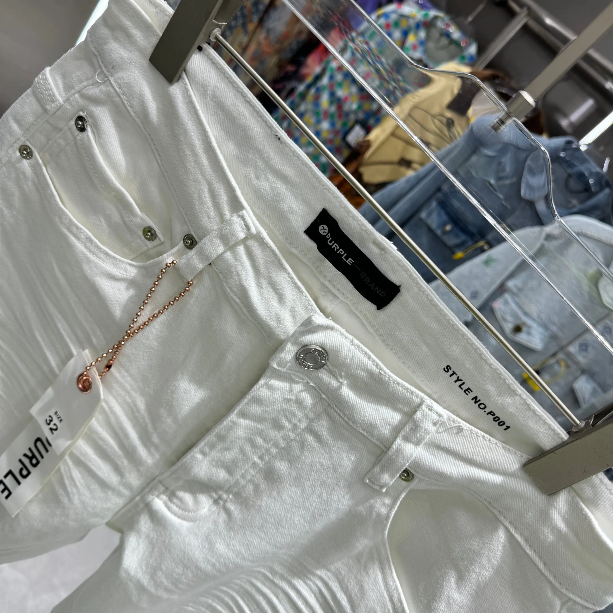 🅿️310 Purple Brand street fashion style slim fit stretch jeans Color White Size 30 32 34 36 38