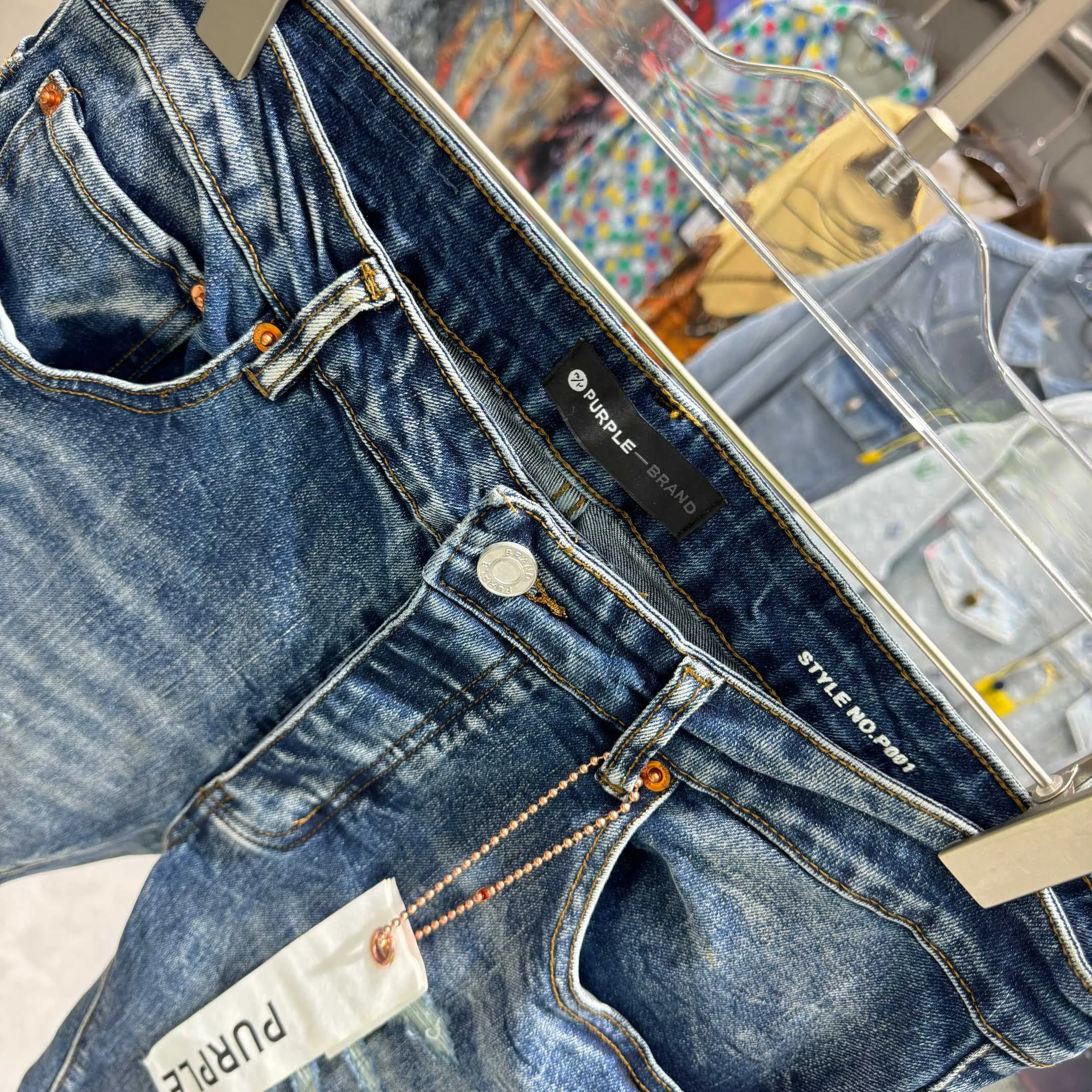 🅿️310 Purple Brand ripped street fashion style slim fit stretch jeans color dark blue size 30 32 34 36 38