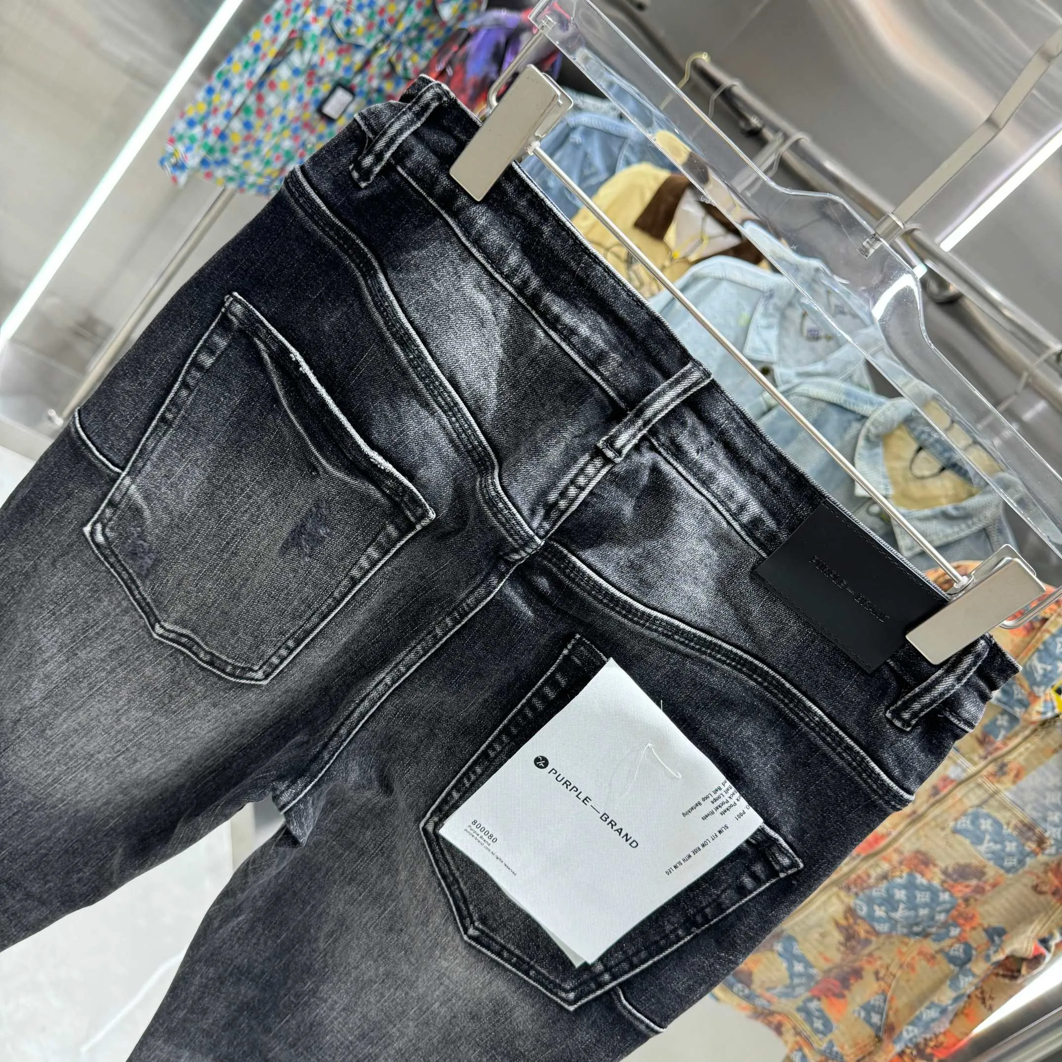 🅿️310 Purple Brand ripped craft street fashion slim fit stretch jeans color black size 30 32 34 36 38