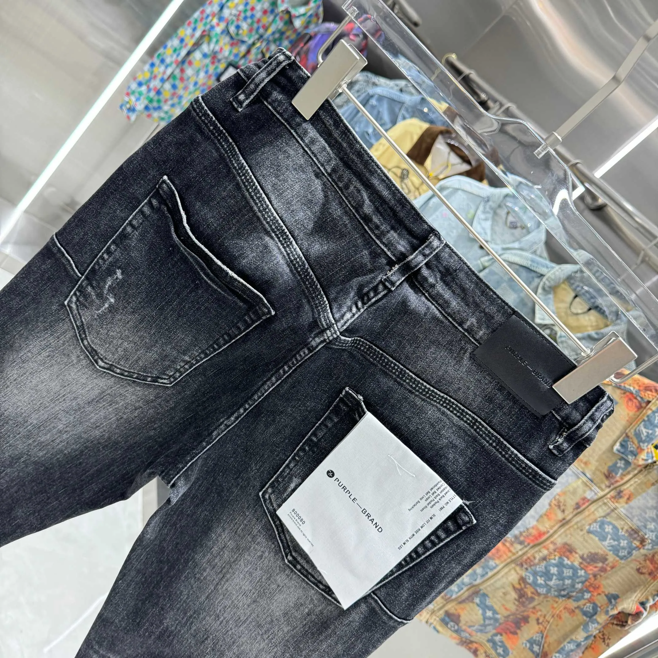 🅿️310 Purple Brand ripped washed distressed street fashion slim fit stretch jeans color black code number 30 32 34 36 38