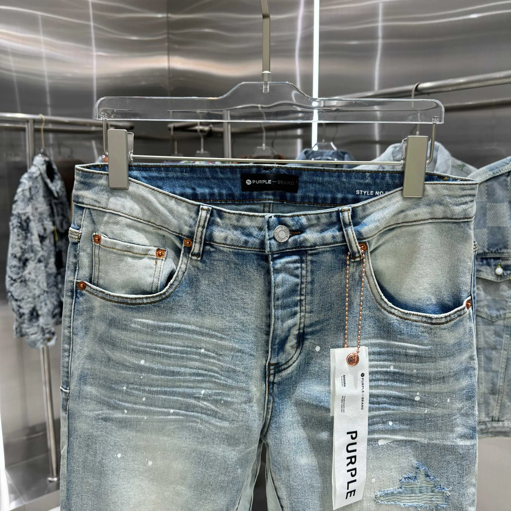 🅿️310 Purple Brand graffiti ripped street style micro-flared stretch jeans Color Light Blue Size 30 32 34 36 38