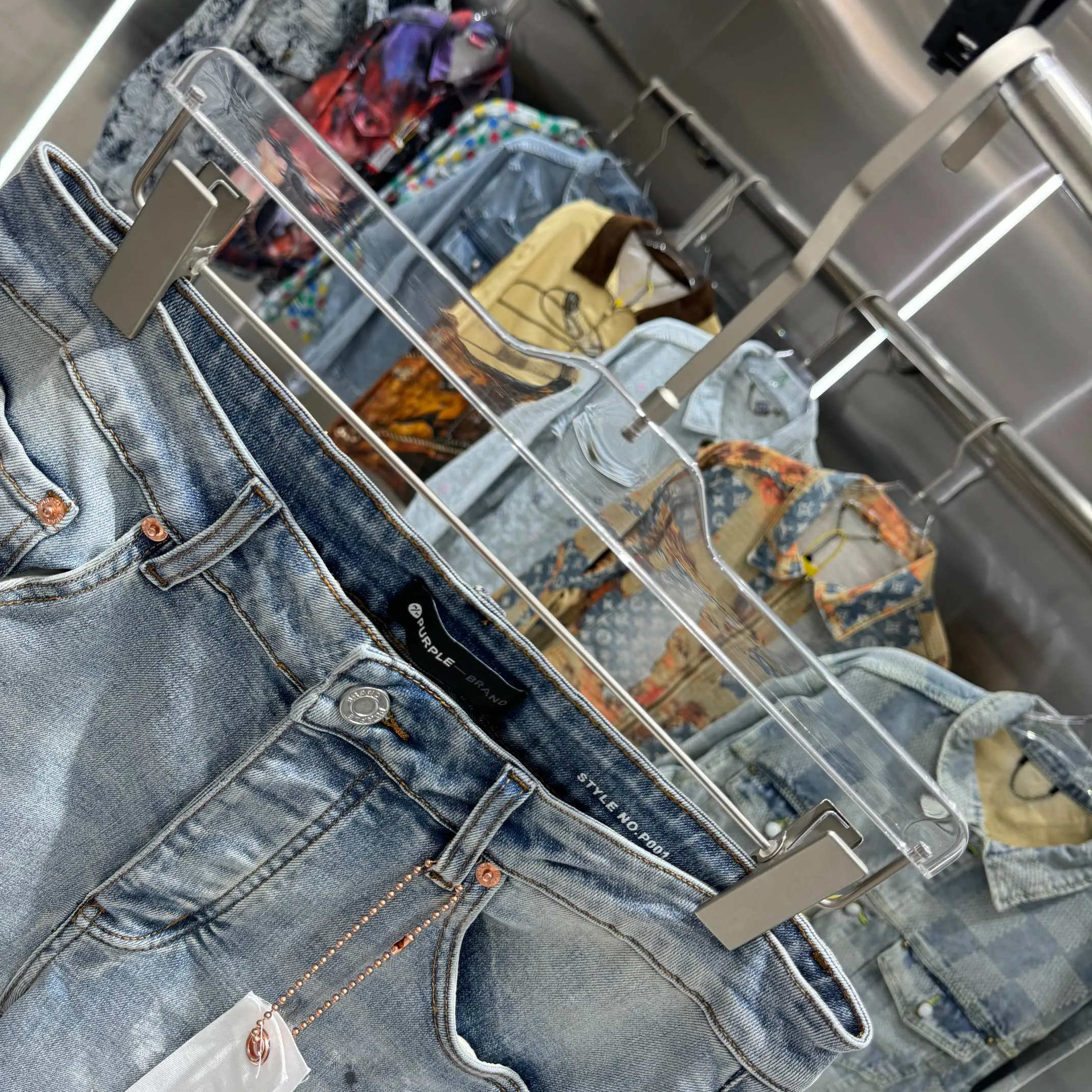 🅿️310 Purple Brand ripped graffiti craft street fashion slim fit stretch jeans color blue code number 30 32 34 36 38