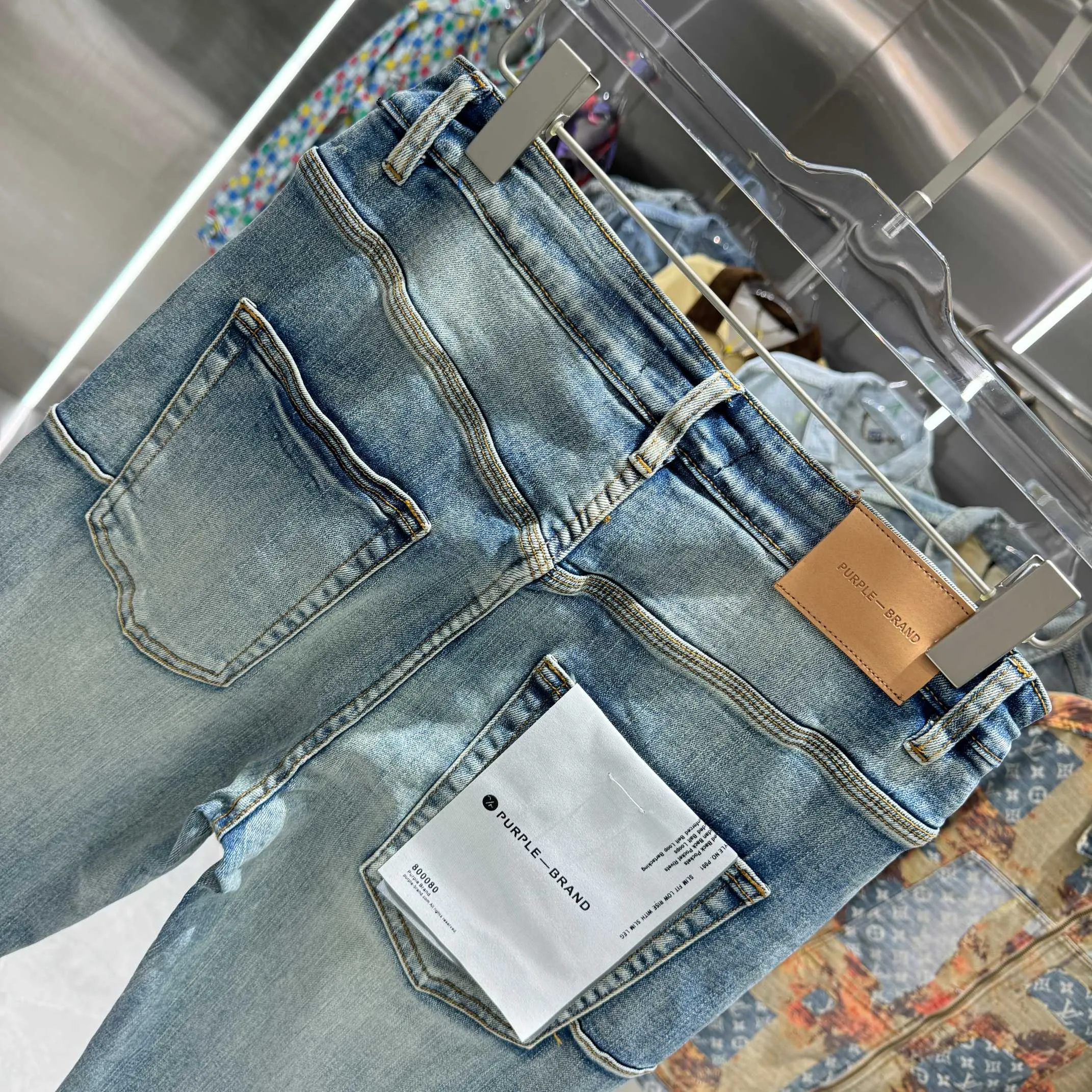 🅿️310 Purple Brand ripped craft street fashion slim fit stretch jeans color blue code number 30 32 34 36 38