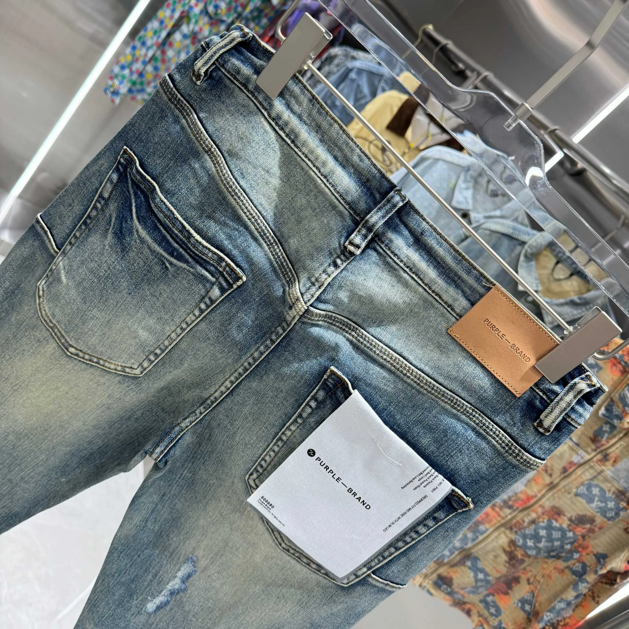 🅿️310 Purple Brand ripped and frayed street style slim fit stretch jeans with small feet Color Blue Size 30 32 34 36 38