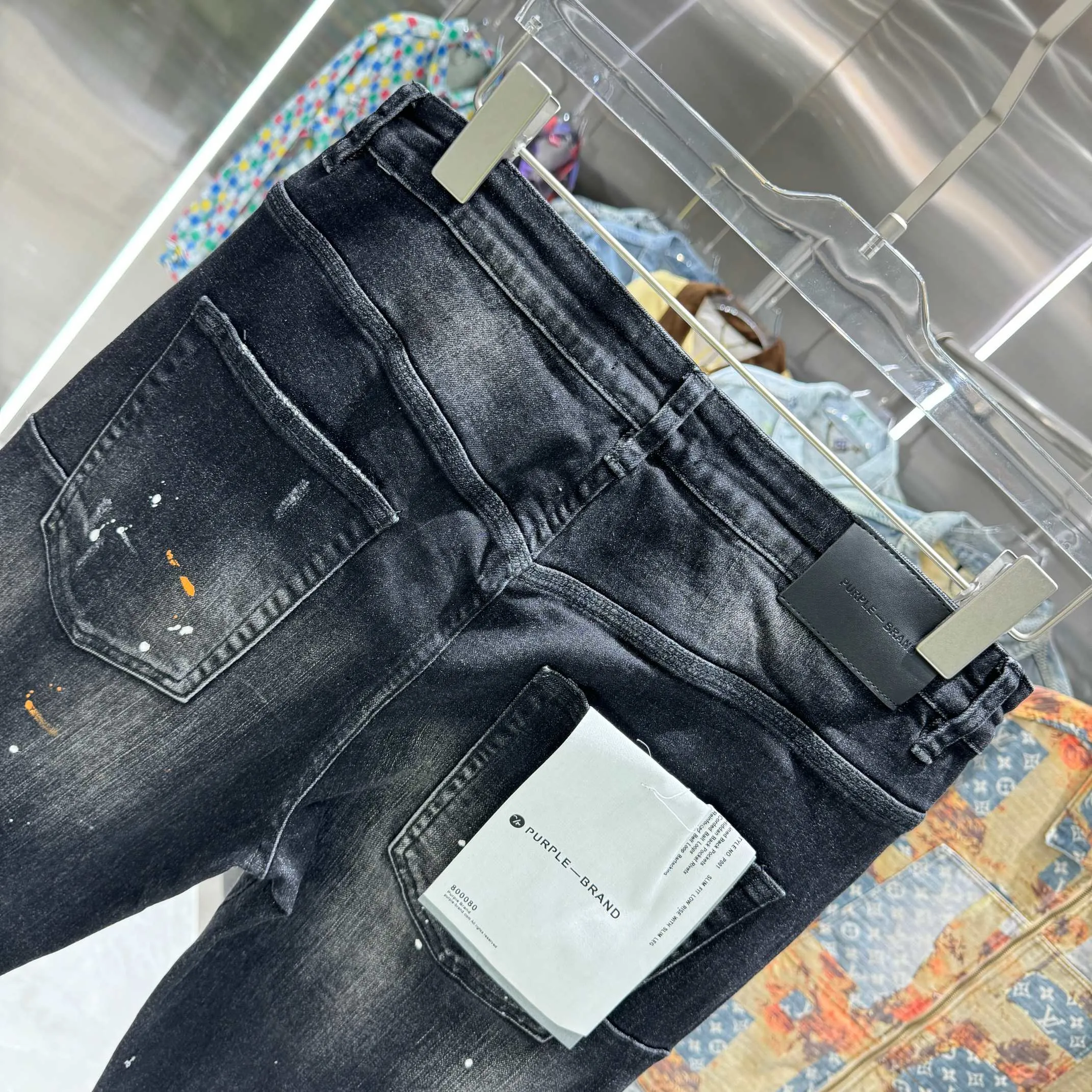 🅿️310 Purple Brand ripped graffiti craft street fashion slim fit stretch jeans Color Black Size 30 32 34 36 38