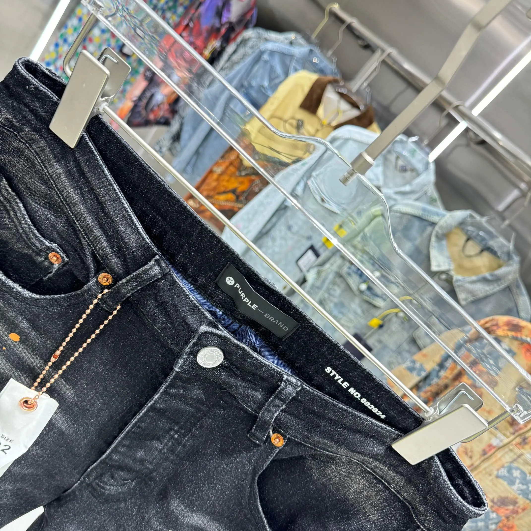 🅿️310 Purple Brand ripped graffiti craft street fashion slim fit stretch jeans Color Black Size 30 32 34 36 38