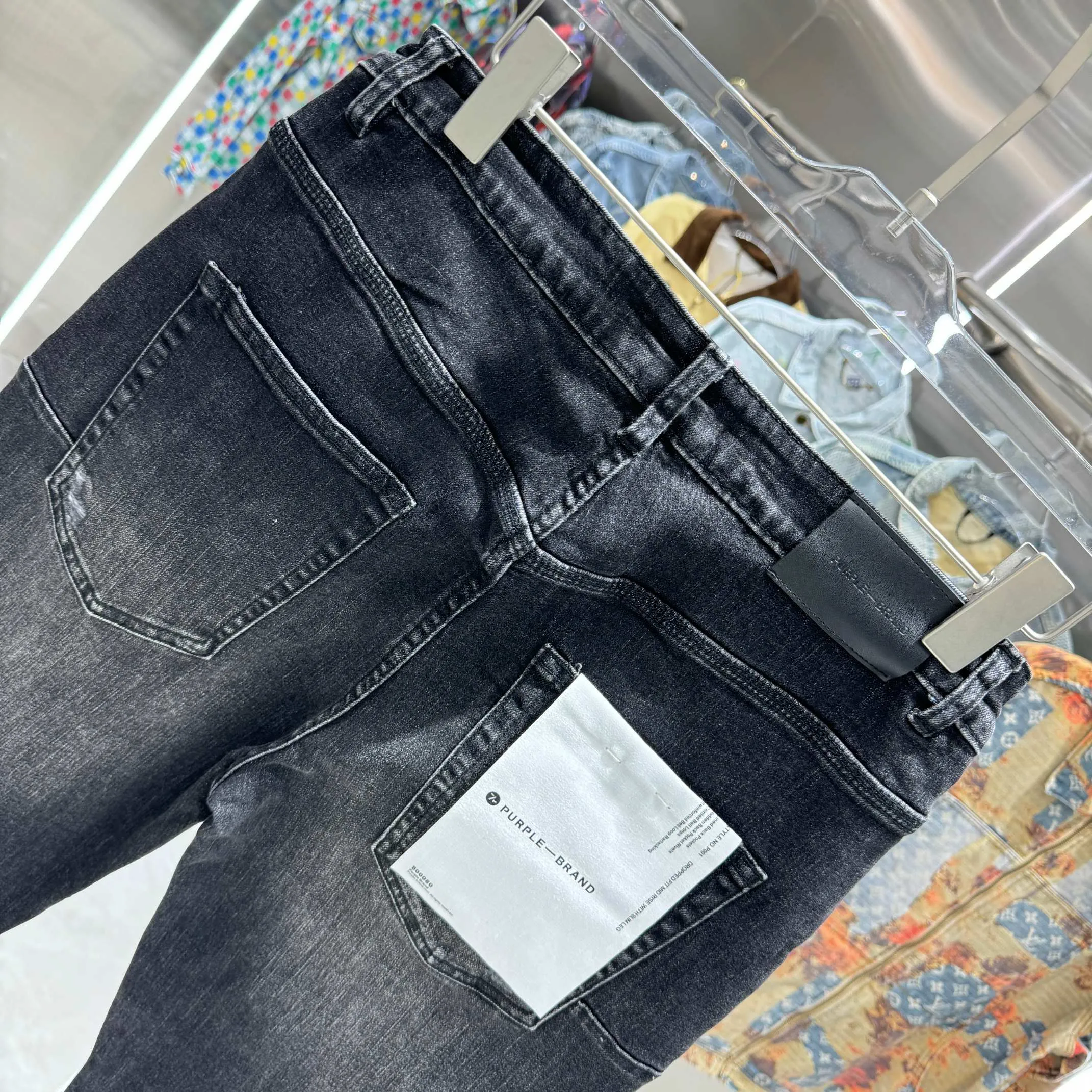 🅿️310 Purple Brand ripped graffiti craft street fashion slim fit stretch jeans Color Black Size 30 32 34 36 38