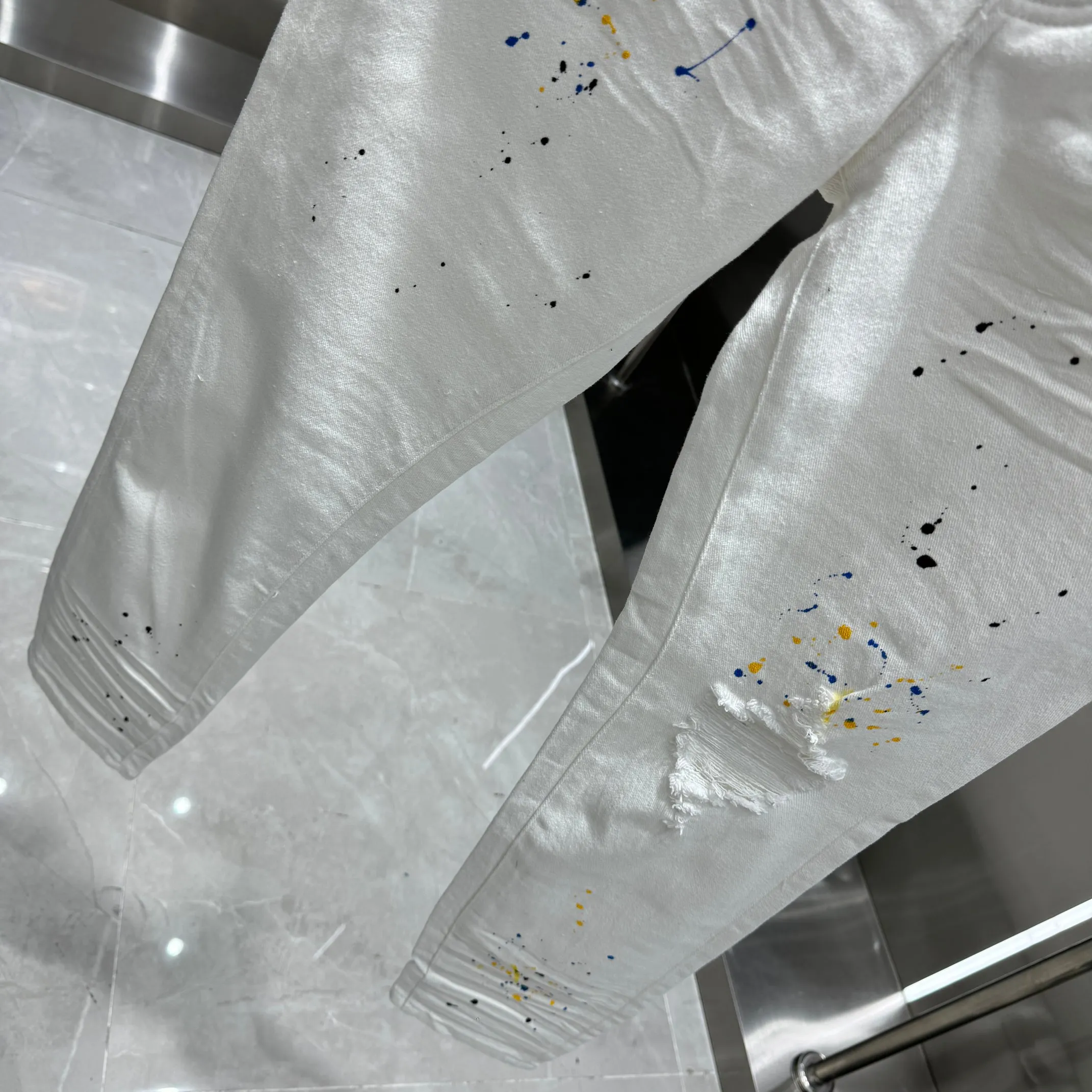 🅿️310 Purple Brand ripped graffiti craft street fashion slim fit stretch jeans color white code number 30 32 34 36 38