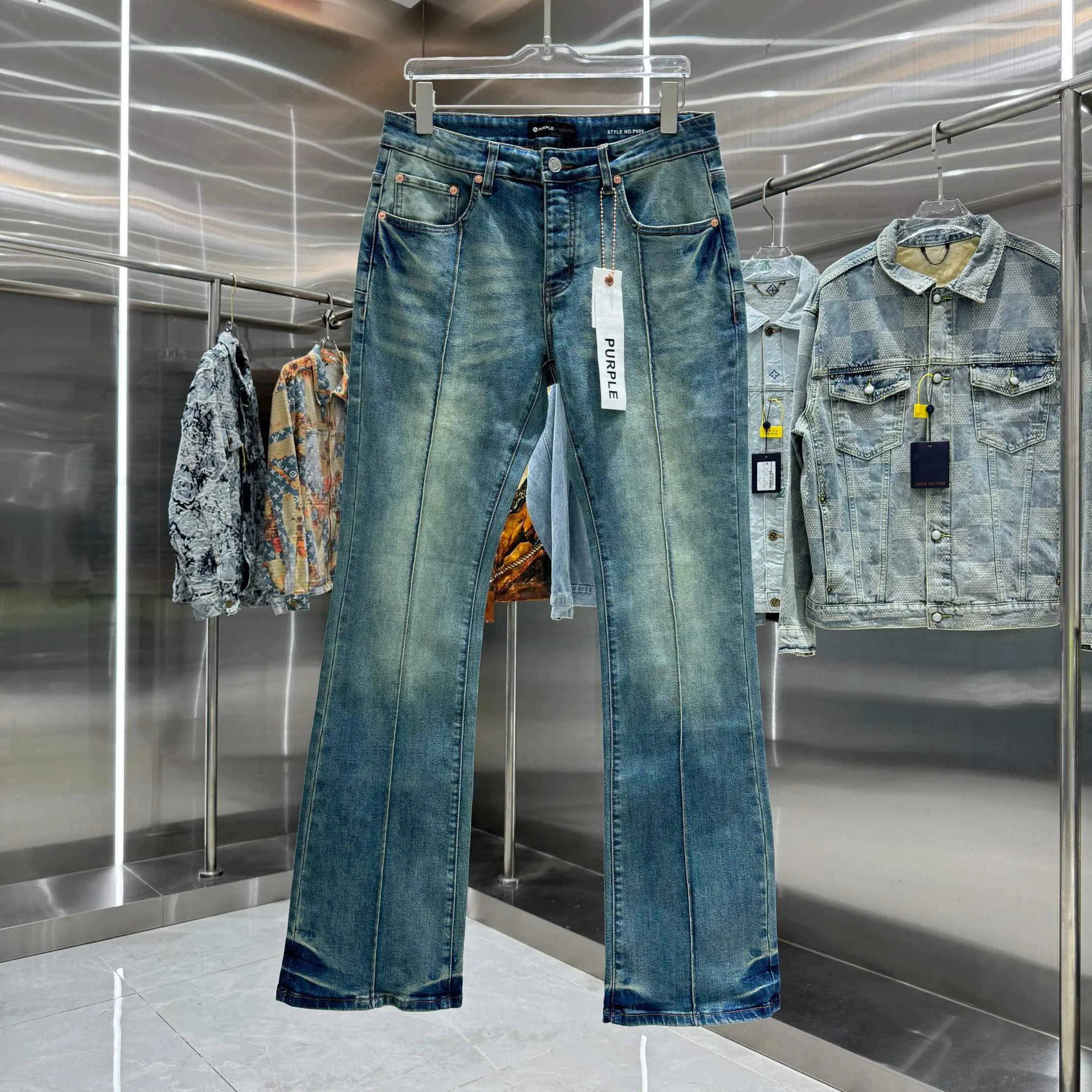 🅿️310 Purple Brand street style micro-flared stretch jeans Color Blue Size 30 32 34 36 38