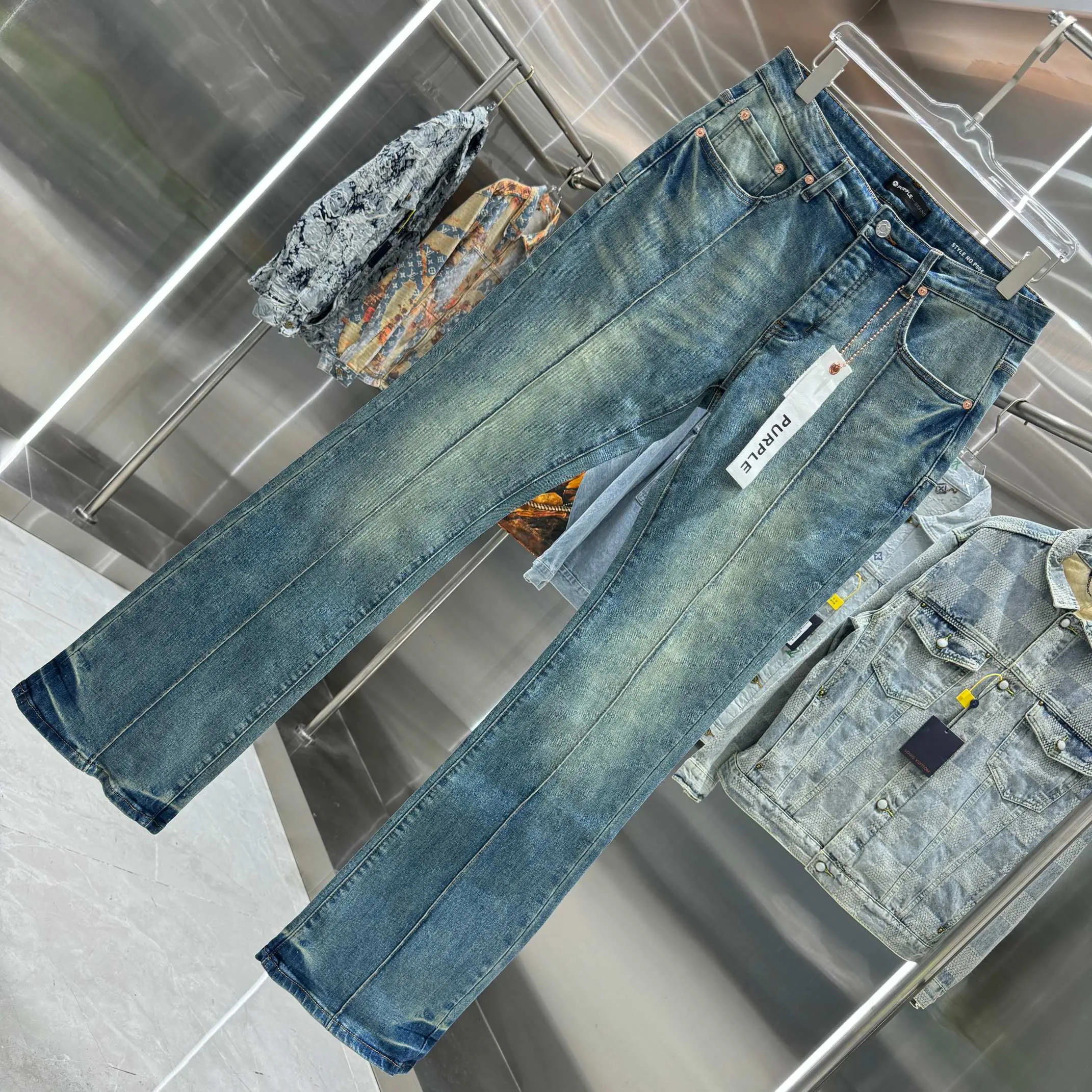 🅿️310 Purple Brand street style micro-flared stretch jeans Color Blue Size 30 32 34 36 38