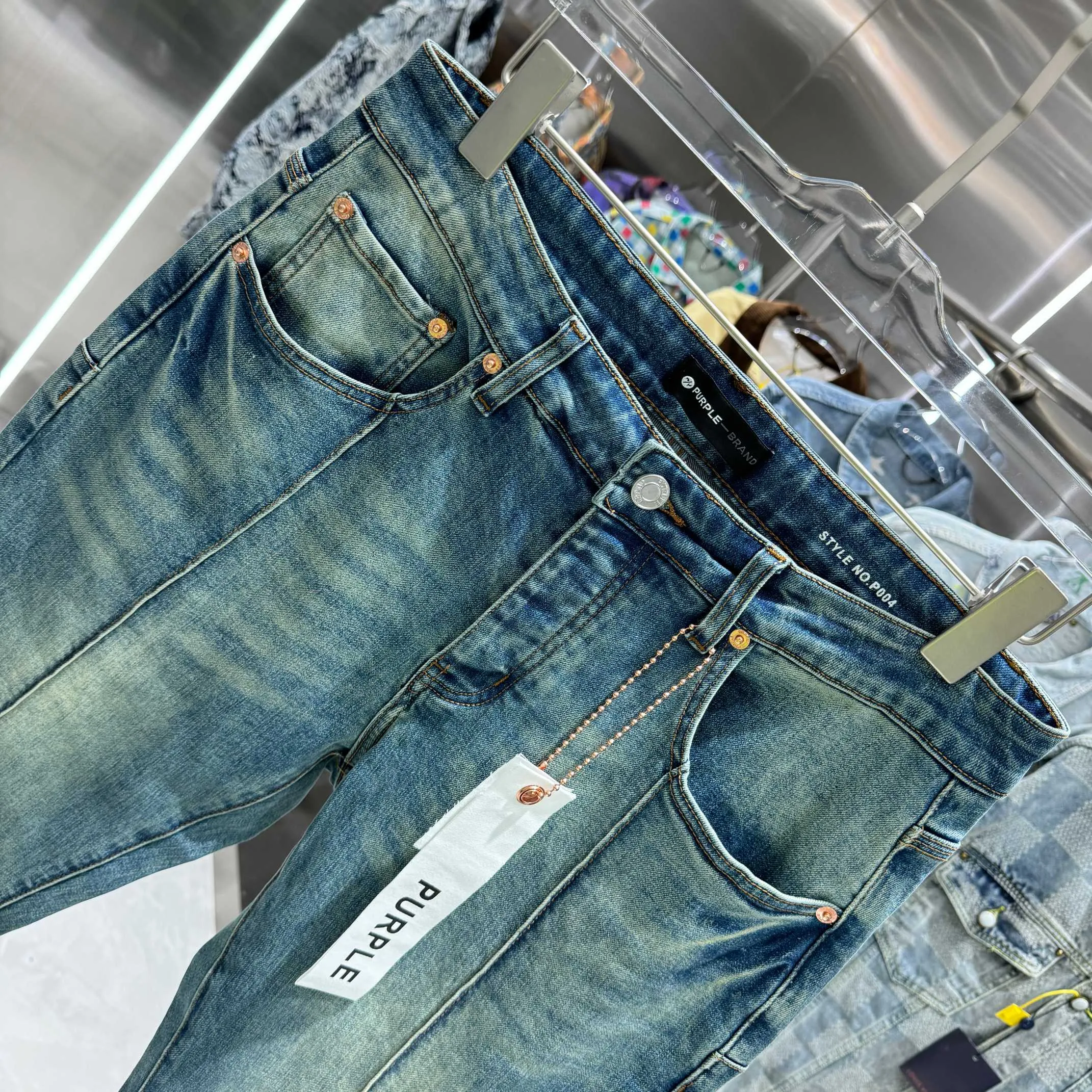 🅿️310 Purple Brand street style micro-flared stretch jeans Color Blue Size 30 32 34 36 38
