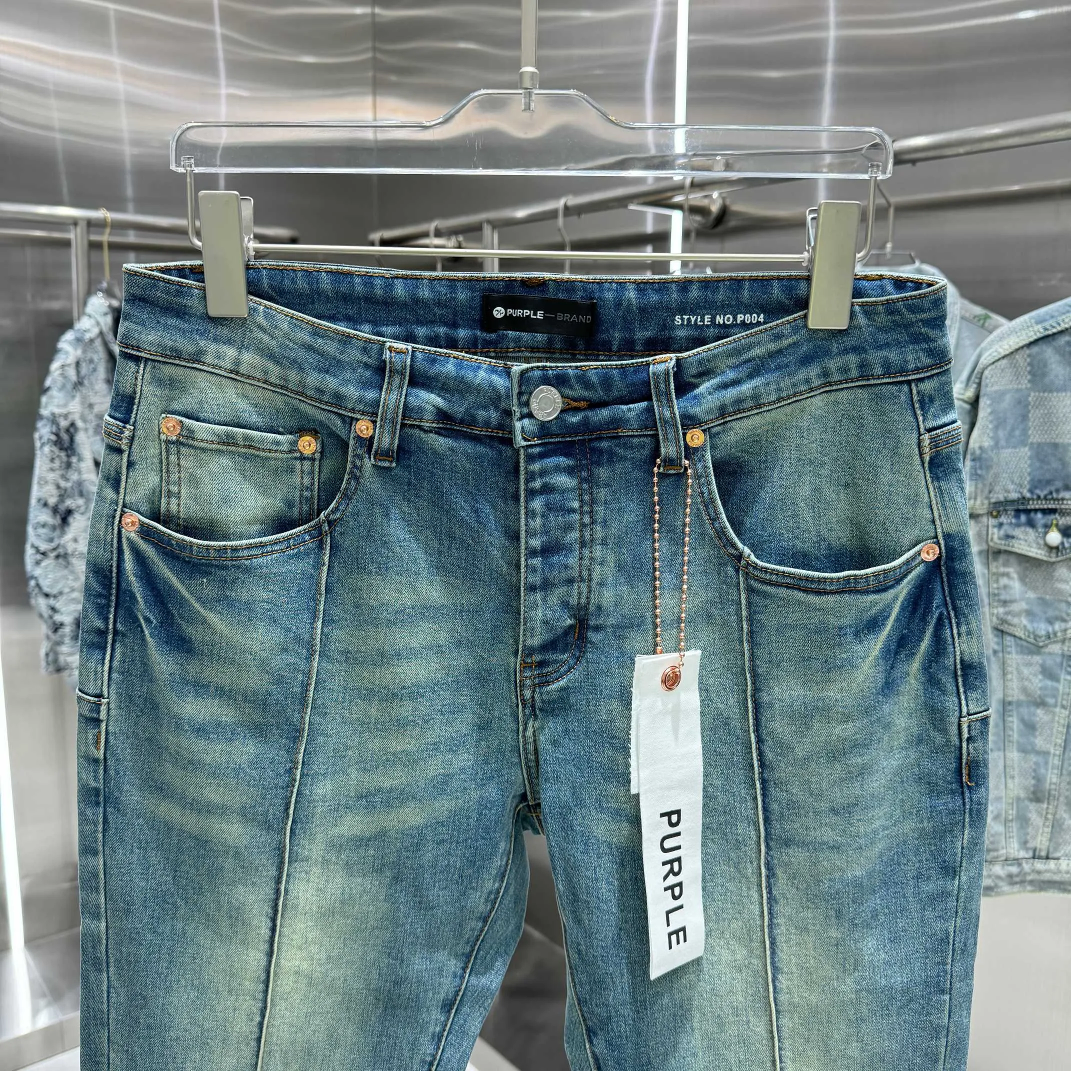 🅿️310 Purple Brand street style micro-flared stretch jeans Color Blue Size 30 32 34 36 38