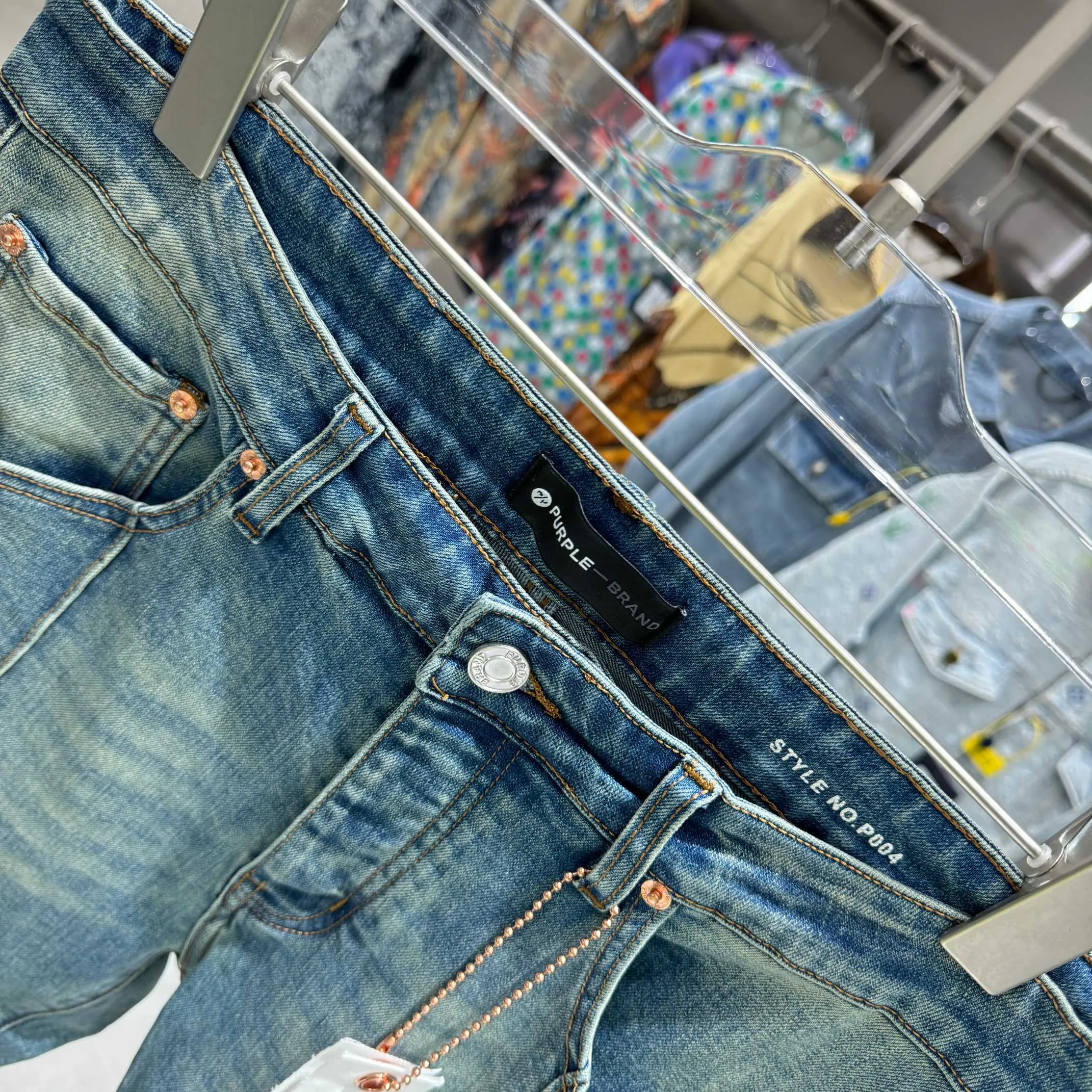 🅿️310 Purple Brand street style micro-flared stretch jeans Color Blue Size 30 32 34 36 38