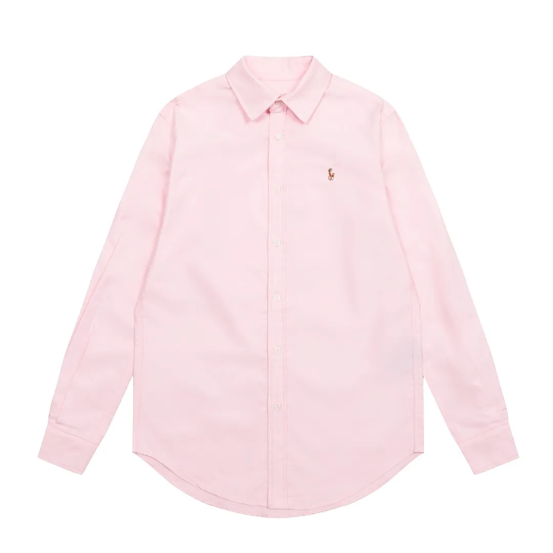 🅿️230 "Top quality" Style number: CY120# [Ralph Lauren/Ralph Lauren solid color basic classic color block embroidered pony couple shirt long sleeves] ✅Ralph Lauren/Ralph Lauren solid color basic classic color block embroidered pony couple shirt long sleeves ✅Oxford cloth high-quality fabric with strong three-dimensional effect, breathable and anti-wrinkle material, comfortable upper body ✅The pony logo embroidery on the chest has a strong sense of detail, full and exquisite, excellent quality, ✅Simple and versatile Very suitable for lazy people. The charm of solid color shirts is basic and classic. ✅The upper body looks much better than the real thing. Highly recommended as a must-have style for goddess OOTD. Size: S-L Color: White Blue Pink