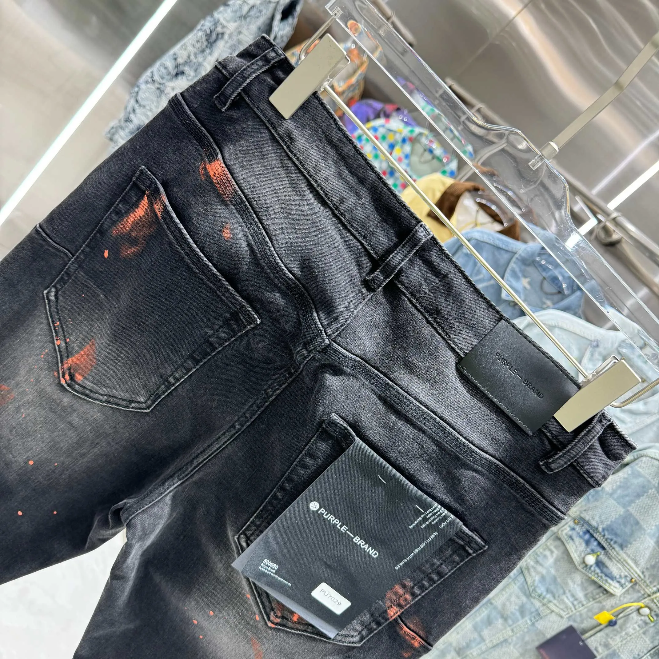 🅿️310 Purple Brand graffiti street fashion style slim fit stretch jeans Color Black Size 30 32 34 36 38